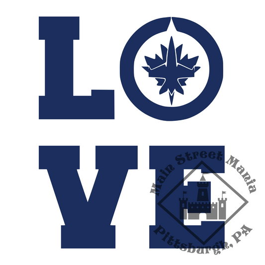 Jets Hockey Love Sticker Decal