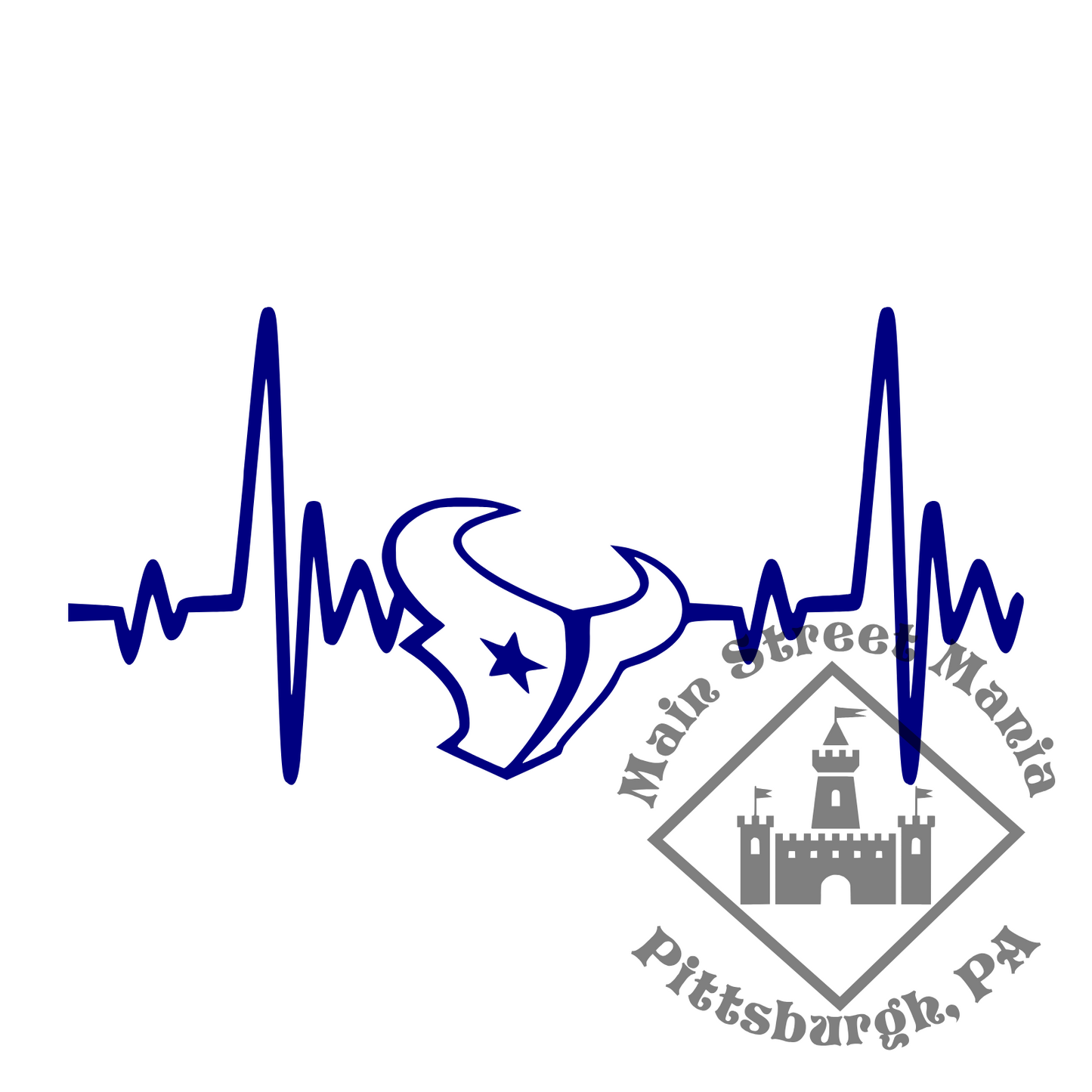 Houston Texans Heartbeat Sticker Decal