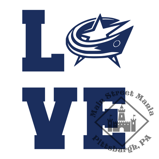 Blue Jackets Love Sticker Decal