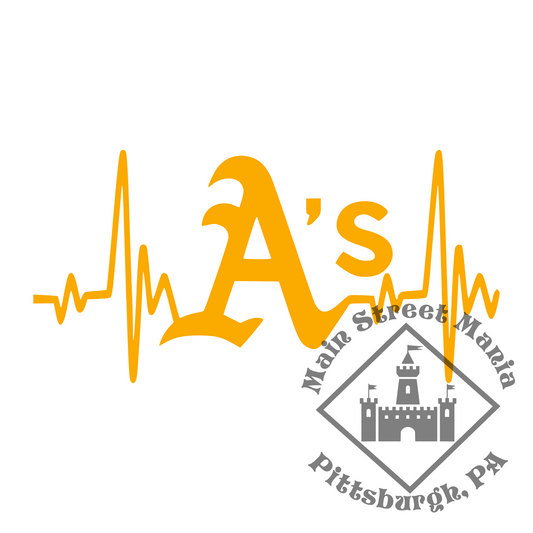 A's Heartbeat Sticker Decal