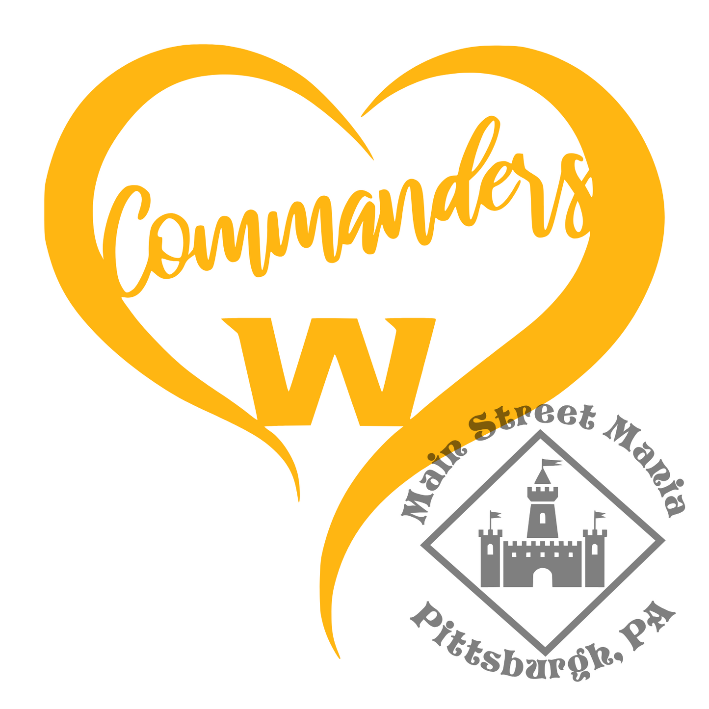 Commanders Heart Sticker Decal