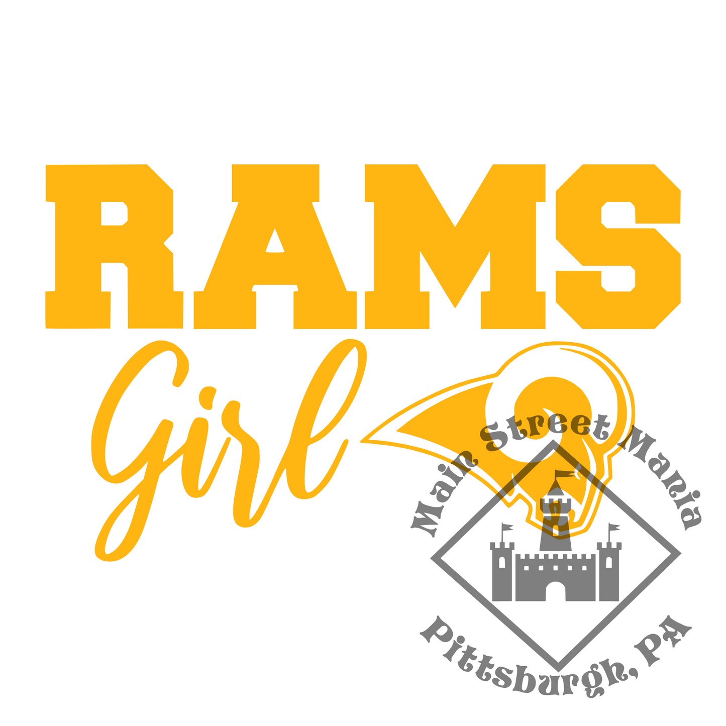 LA Rams Girl Sticker Decal