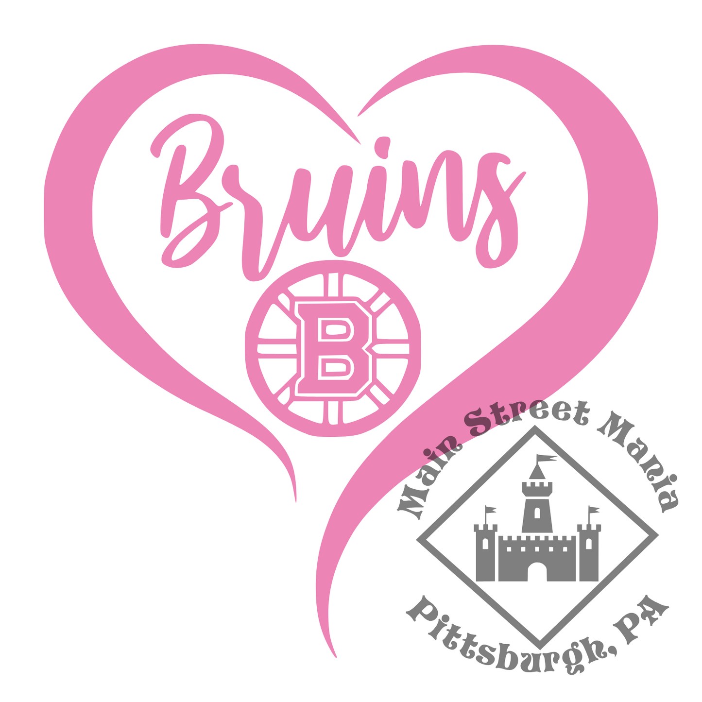 Boston Bruins Heart Sticker Decal