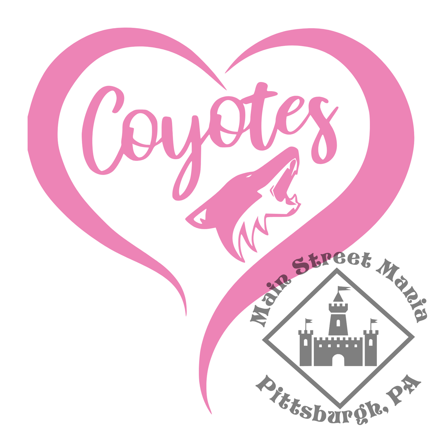 Coyotes Heart Sticker Decal