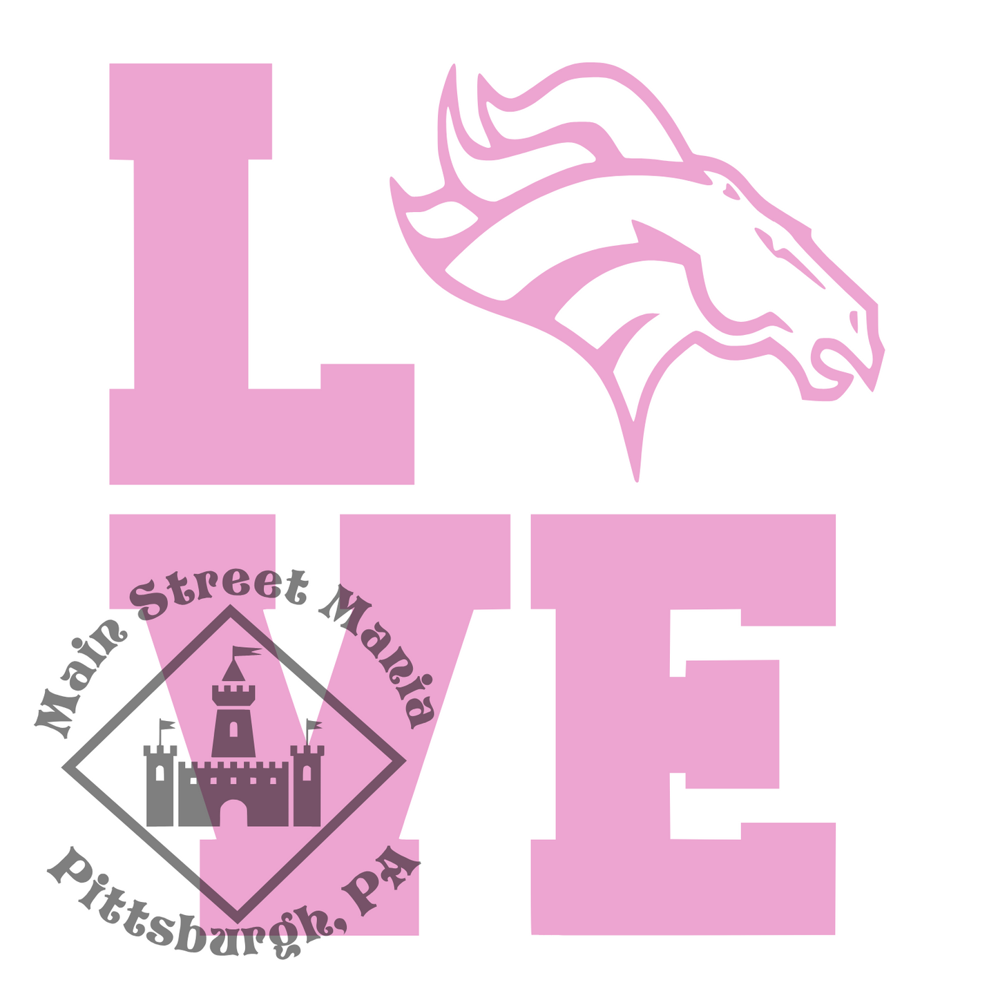 Broncos Love Sticker Decal