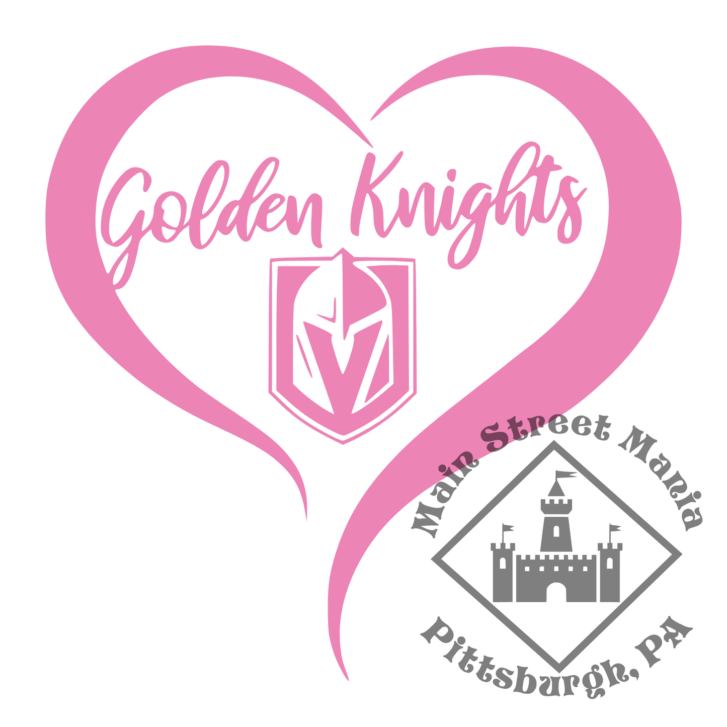 Golden Knights Heart Sticker Decal