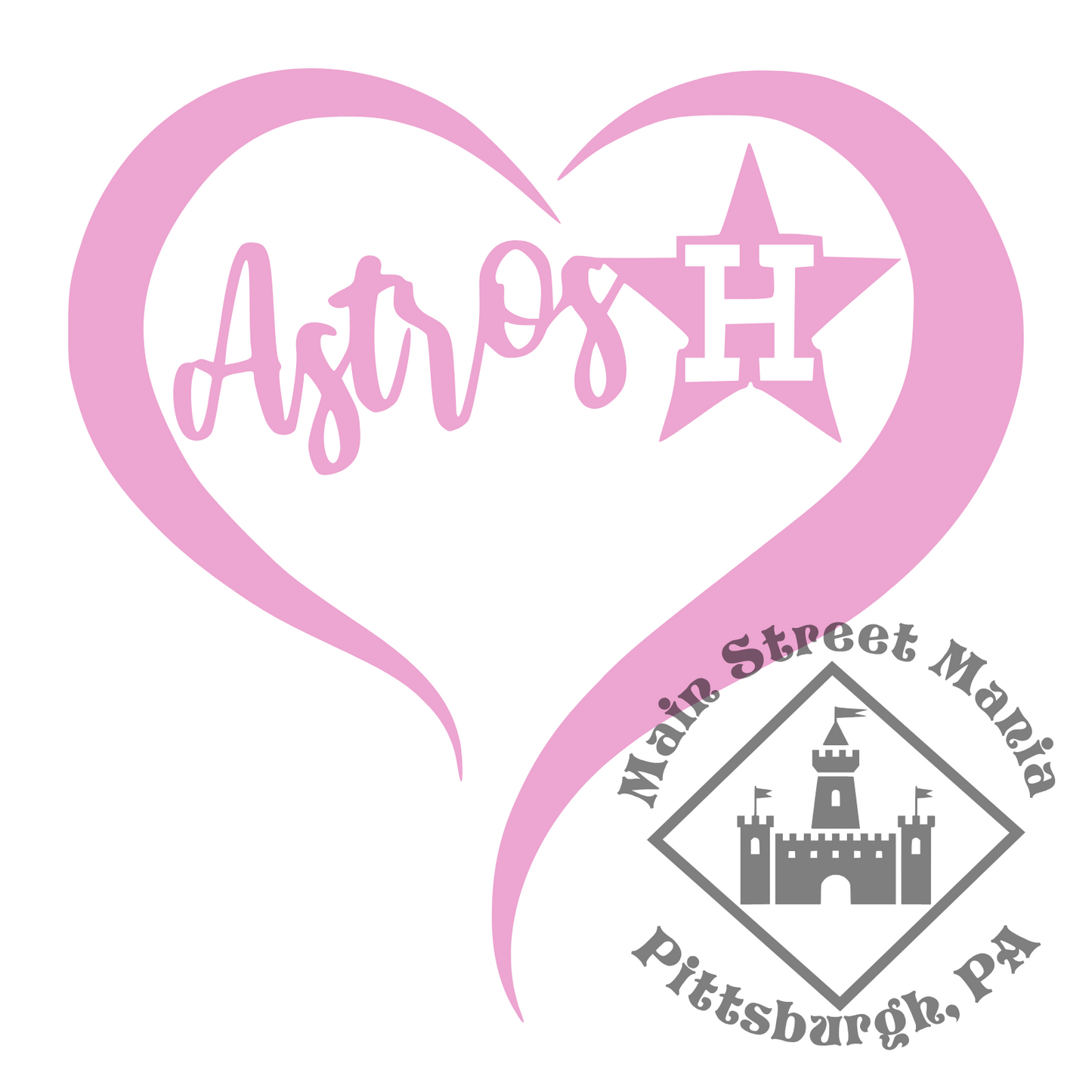 Astros Heart Sticker Decal