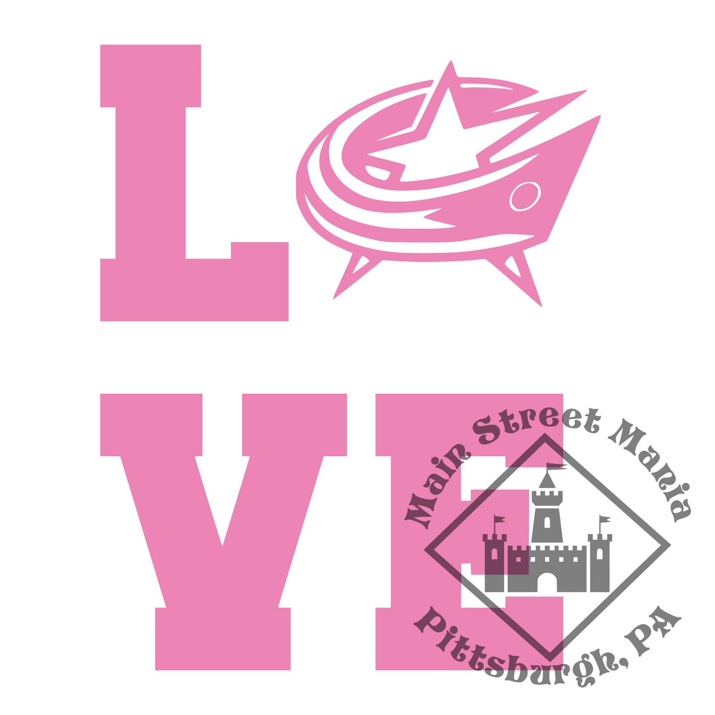 Blue Jackets Love Sticker Decal