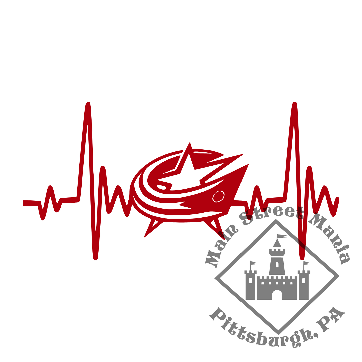 Blue Jackets Heartbeat Sticker Decal