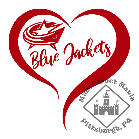Blue Jackets Heart Sticker Decal