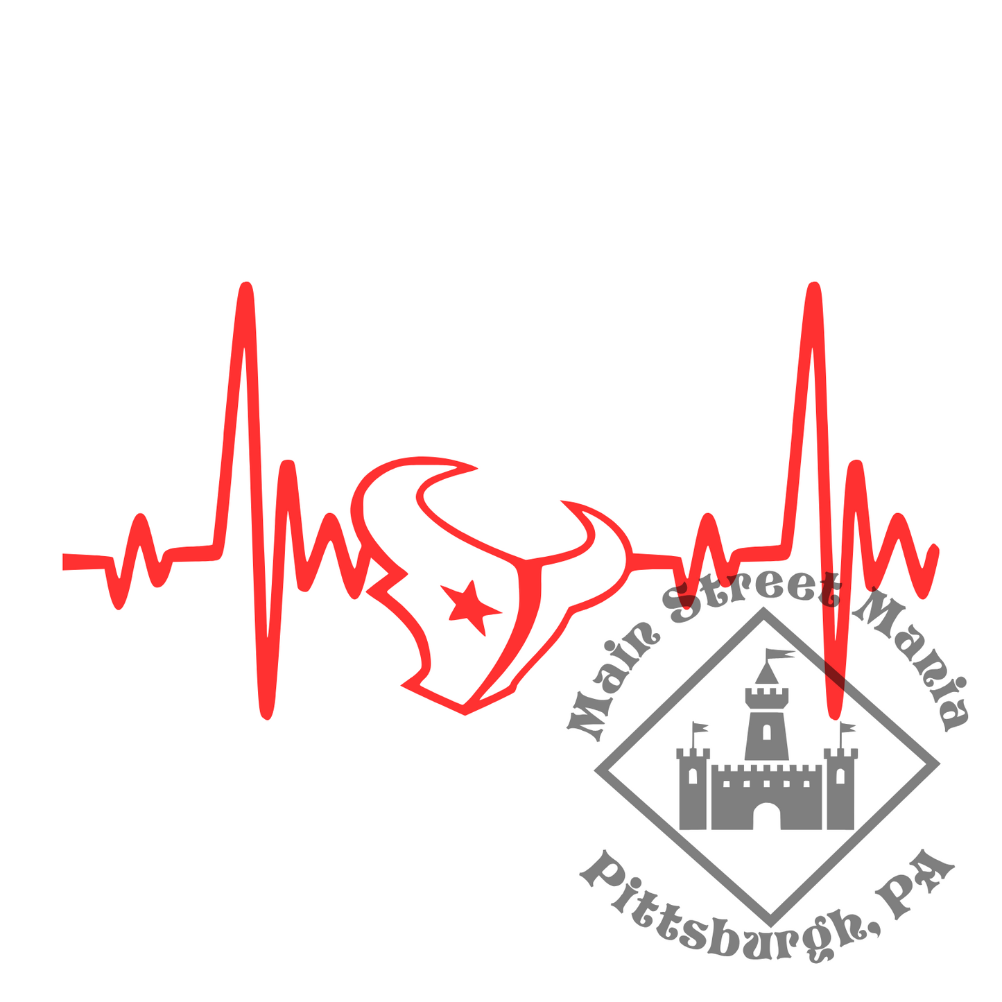 Houston Texans Heartbeat Sticker Decal