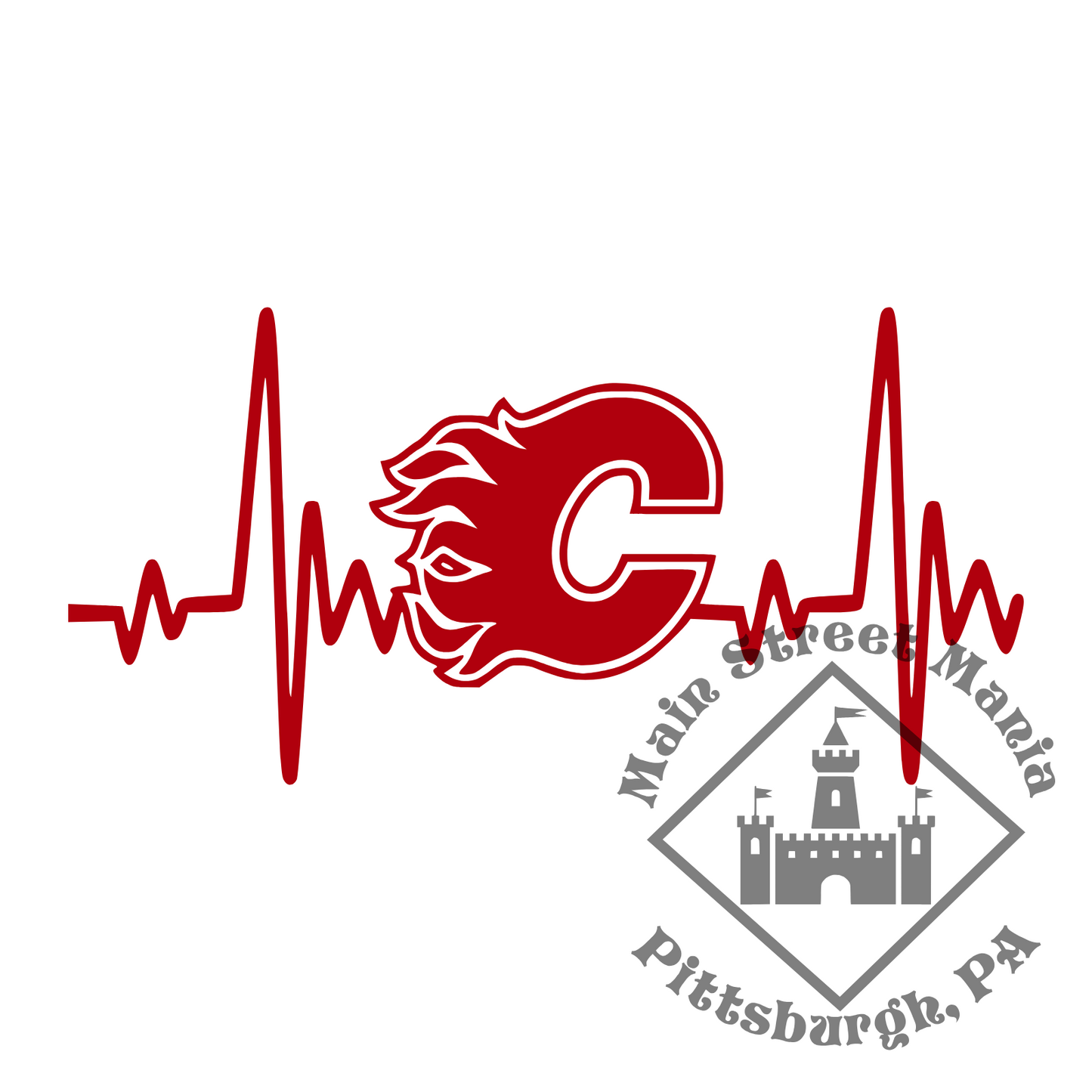 Flames Heartbeat Sticker Decal