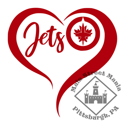 Jets Hockey Heart Sticker Decal