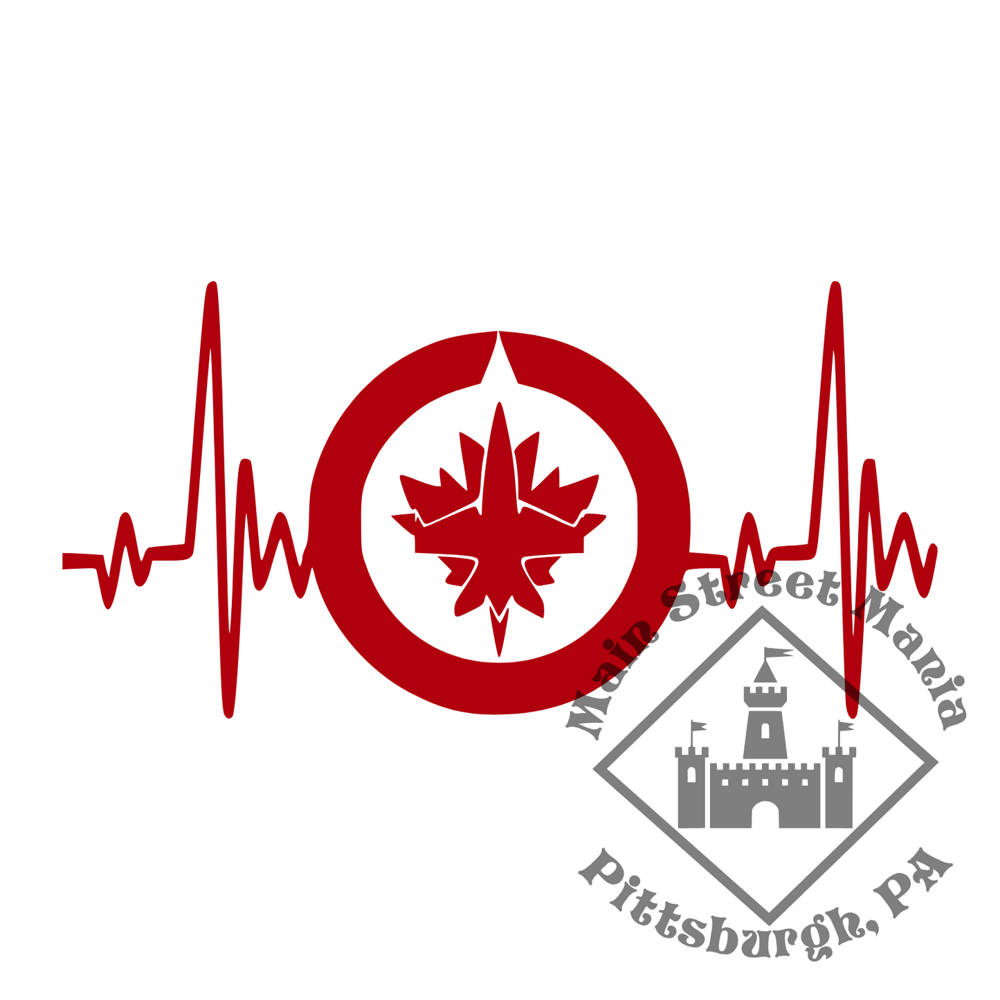 Jets Hockey Heartbeat Sticker Decal