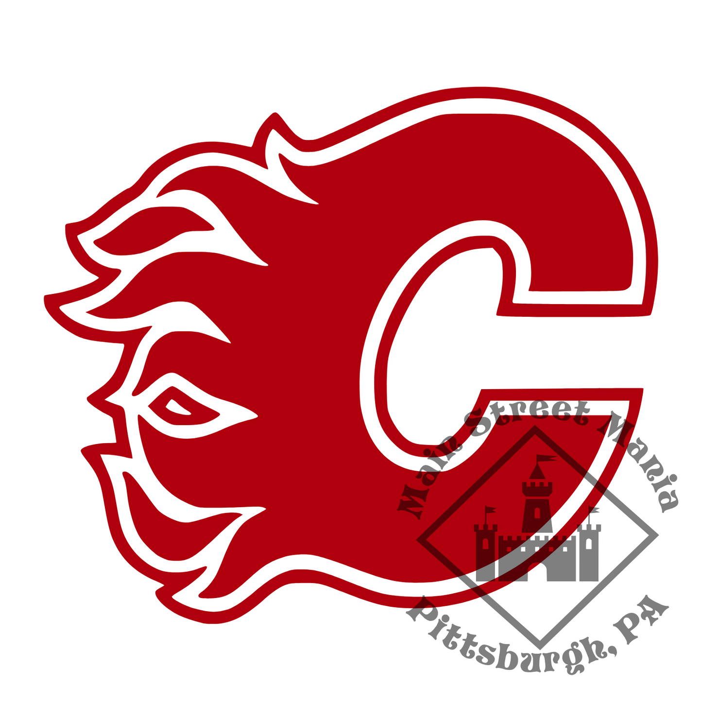 Flames C Logo Sticker Decal