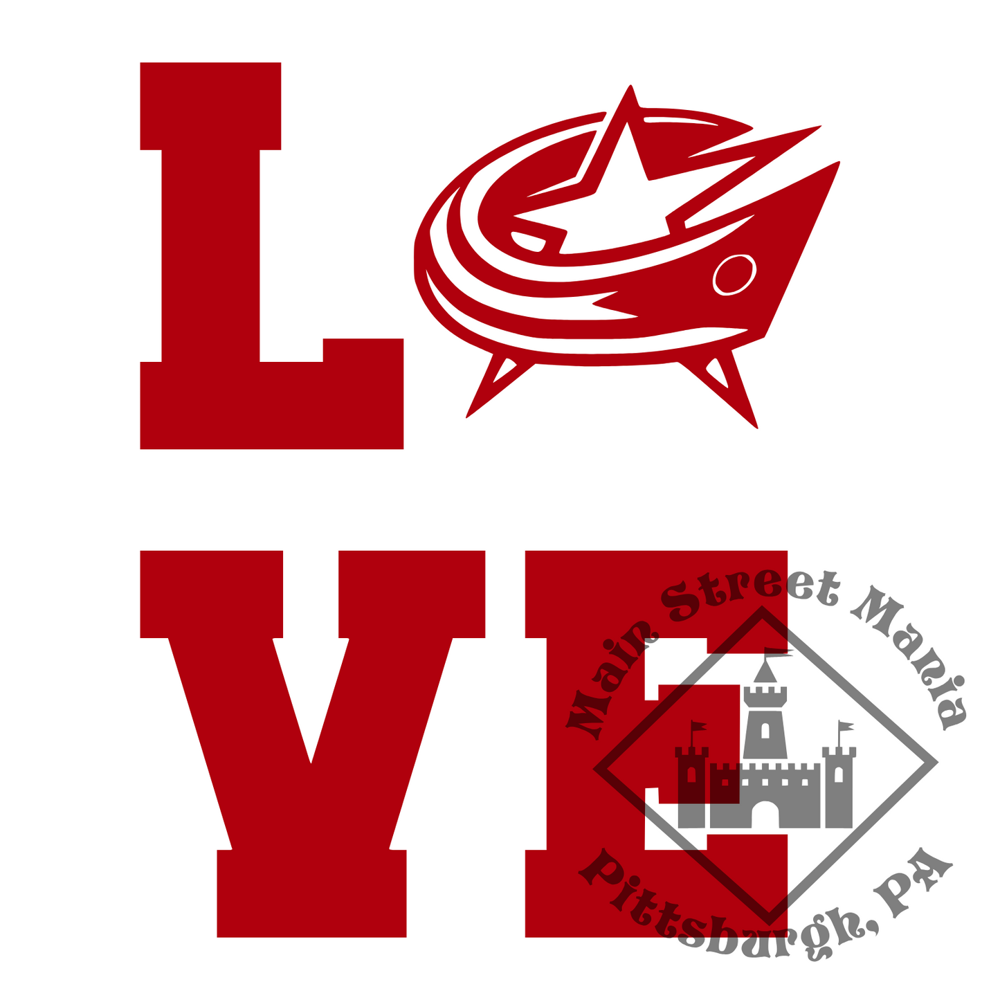 Blue Jackets Love Sticker Decal