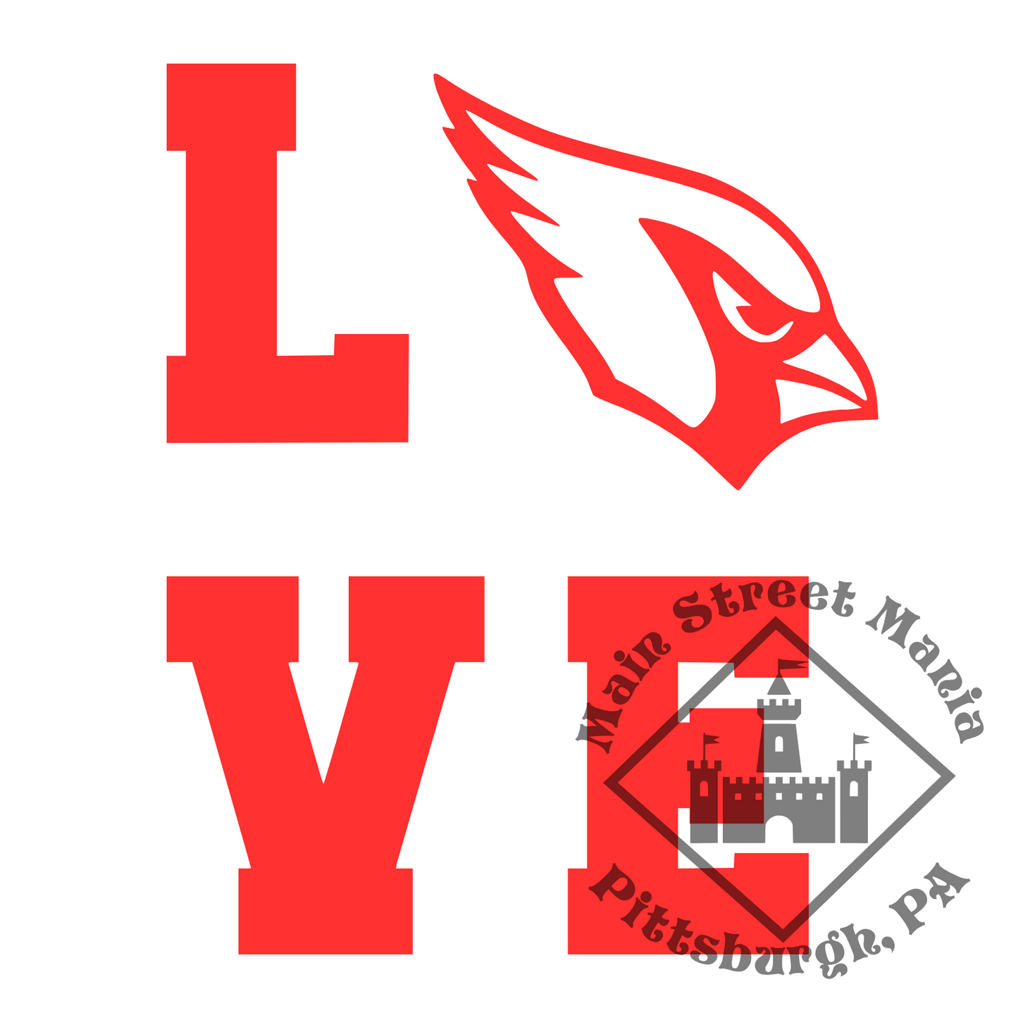 Cardinals Love Sticker Decal