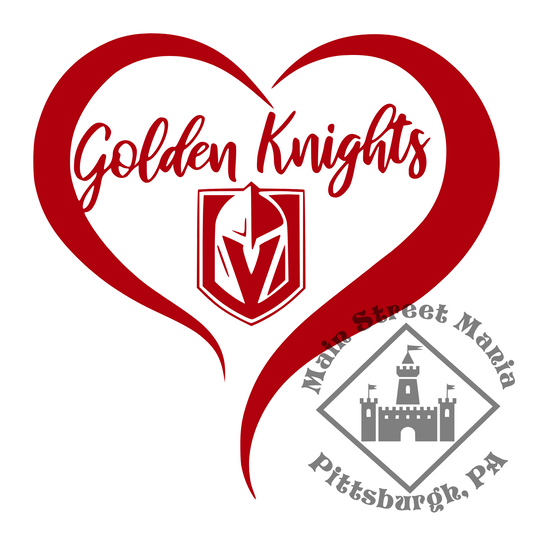 Golden Knights Heart Sticker Decal