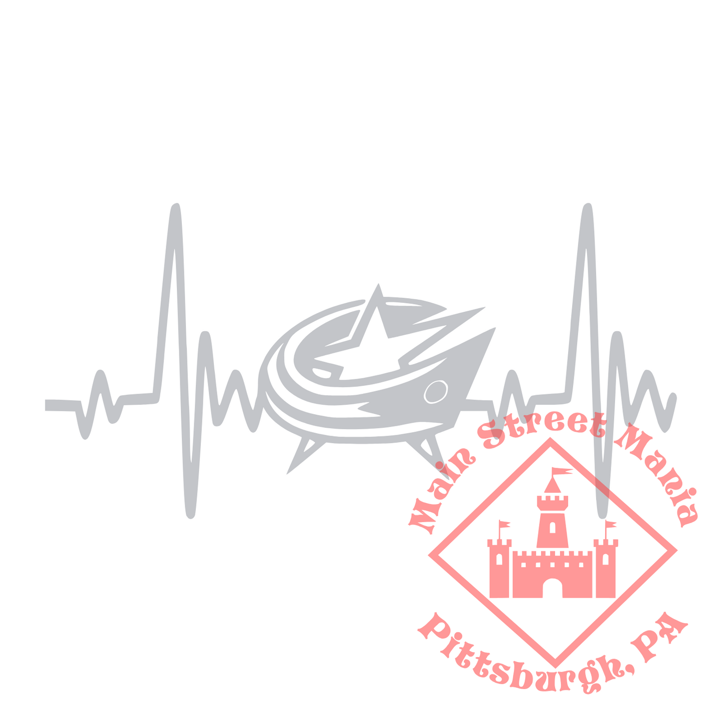Blue Jackets Heartbeat Sticker Decal