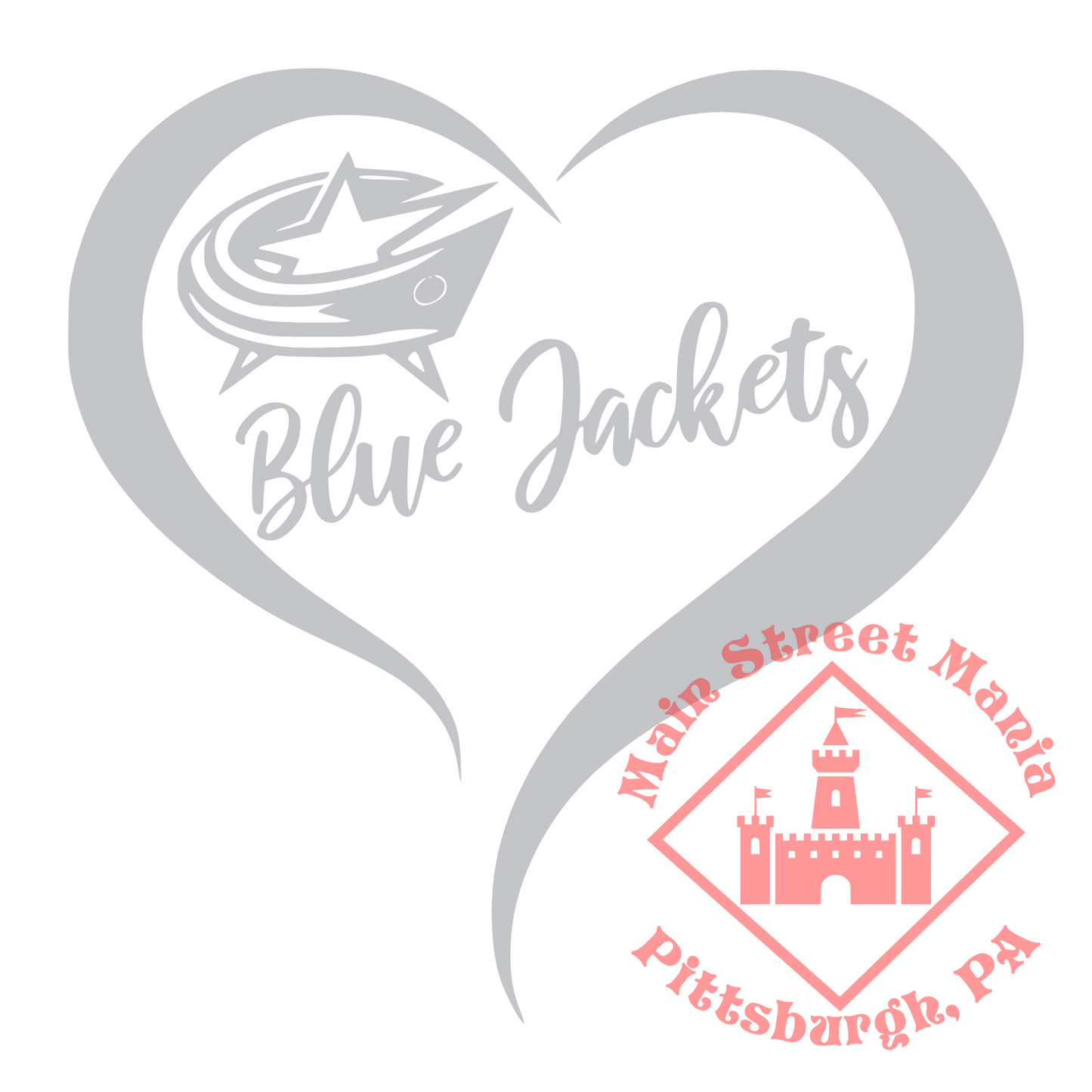 Blue Jackets Heart Sticker Decal