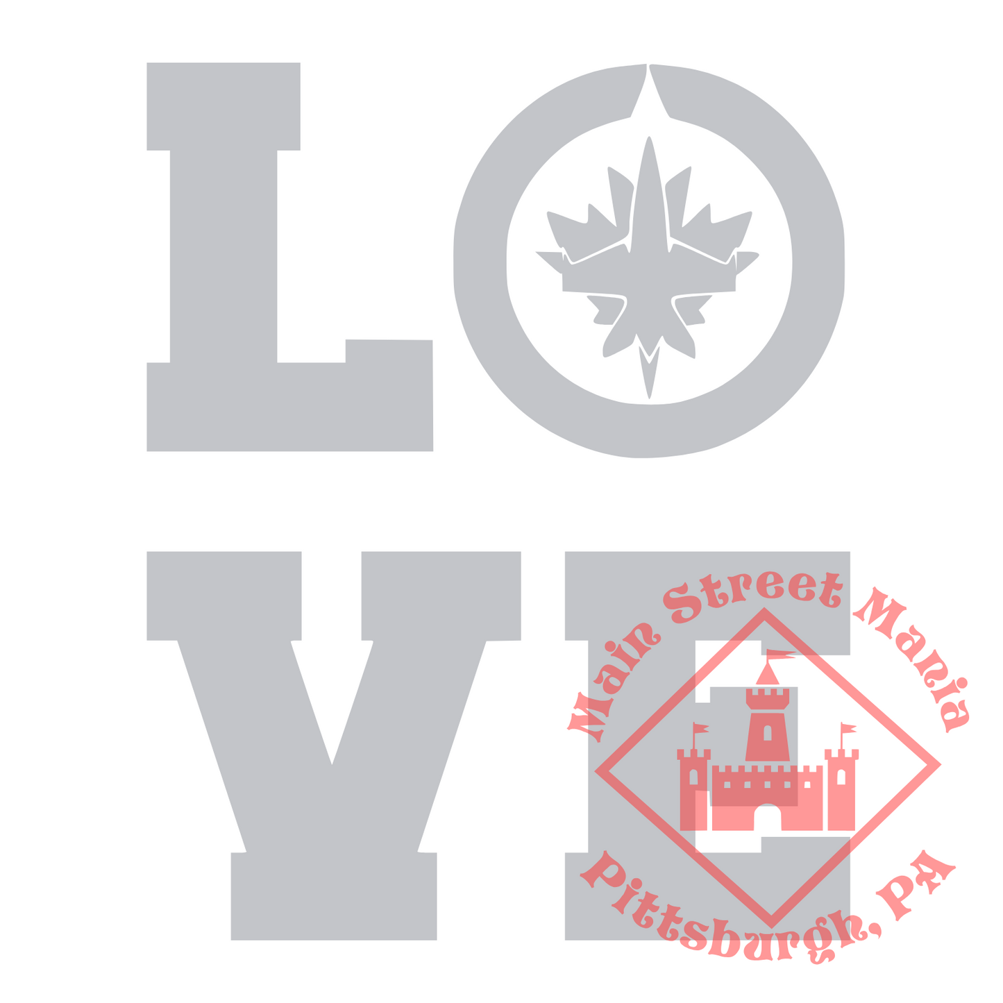 Jets Hockey Love Sticker Decal