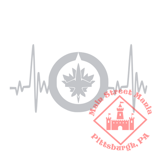 Jets Hockey Heartbeat Sticker Decal