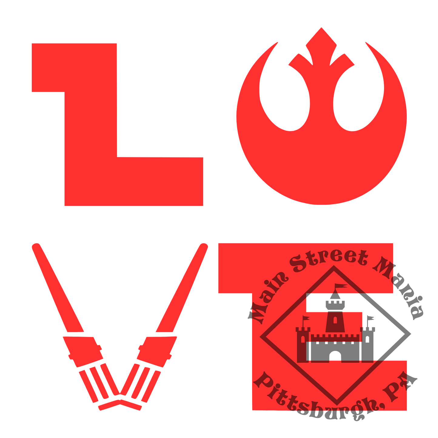 Star Wars Love Sticker Decal