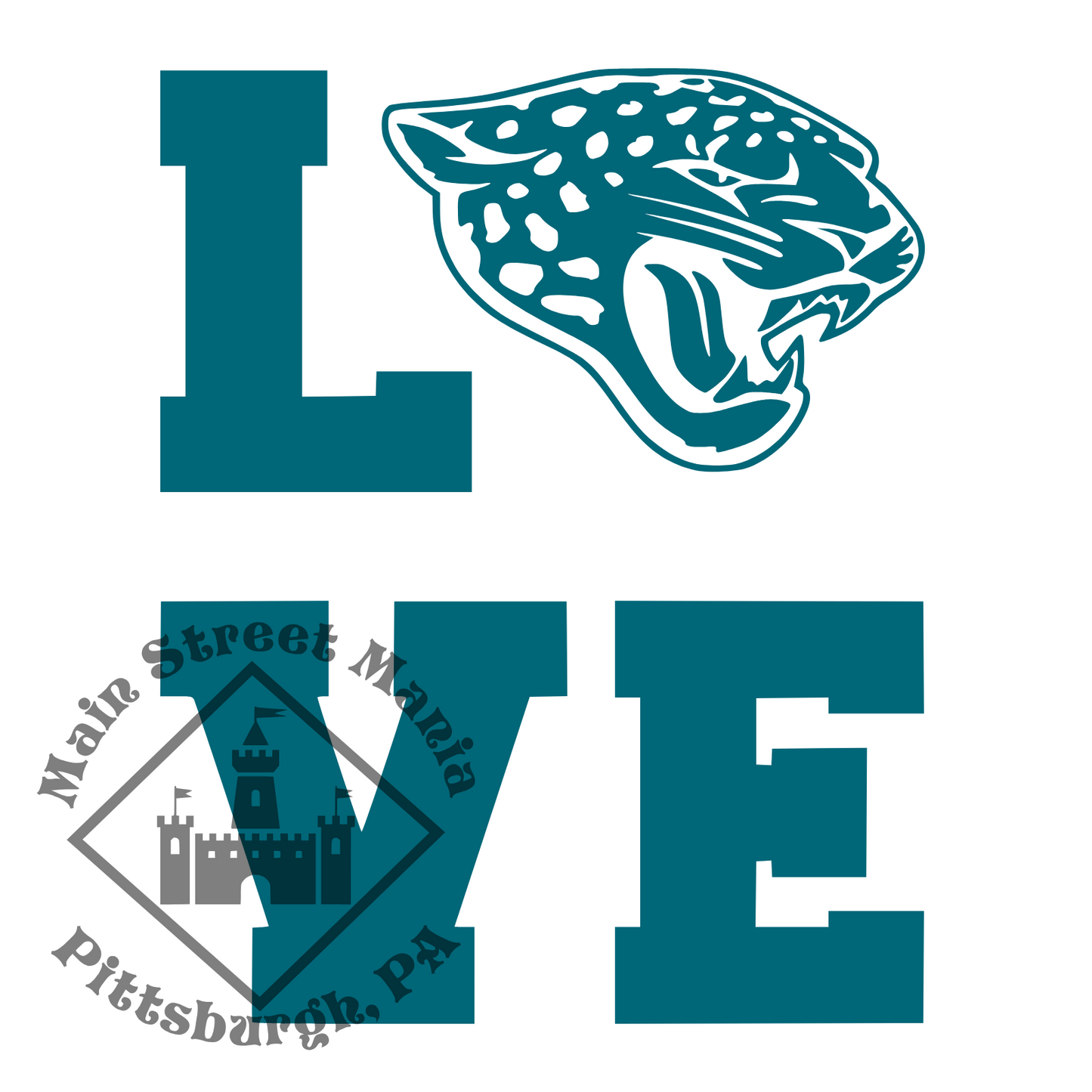 Jaguars Love Sticker Decal