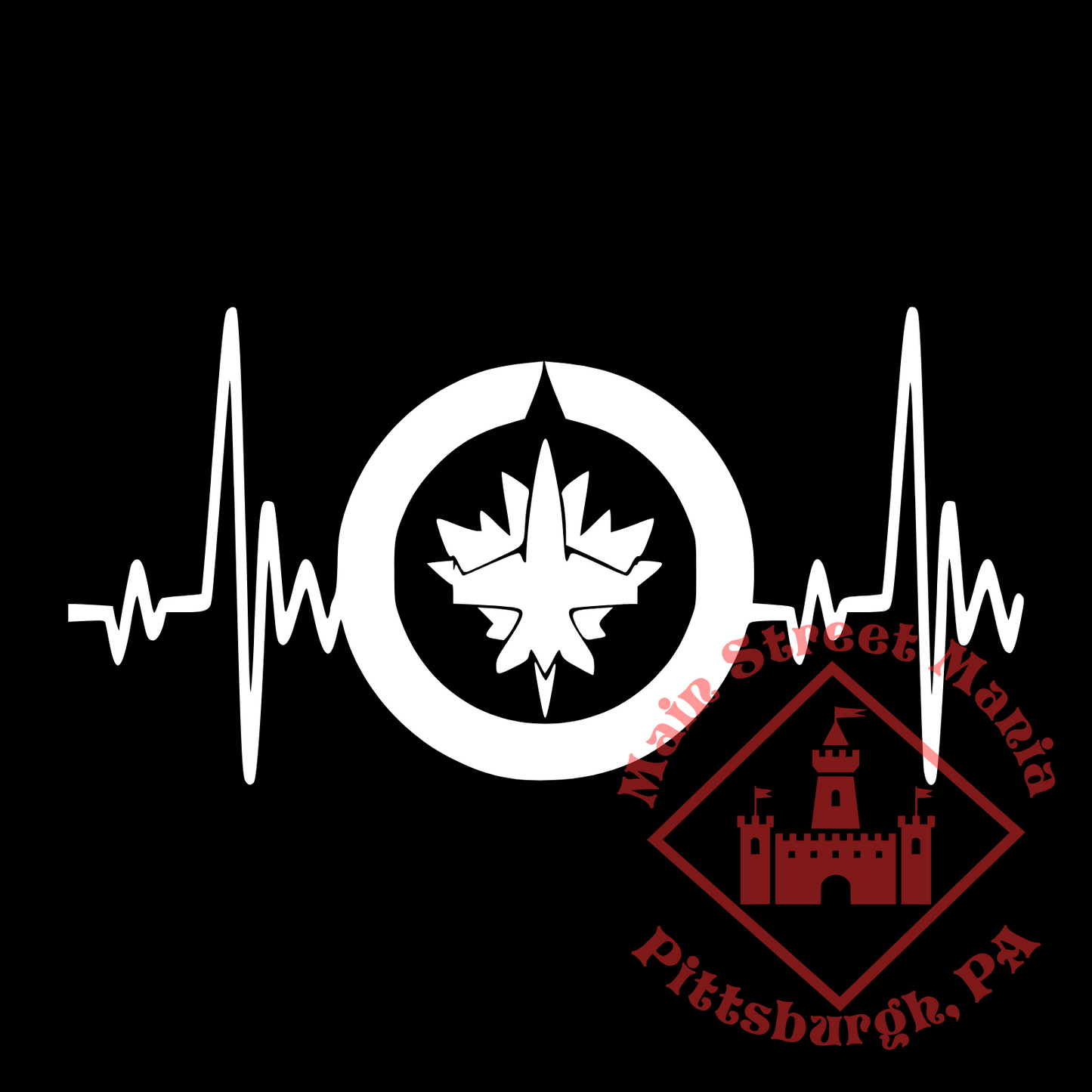Jets Hockey Heartbeat Sticker Decal