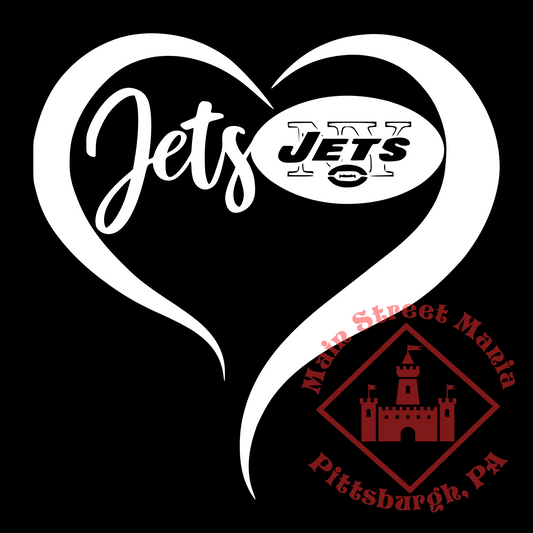 NY Jets Heart Sticker Decal