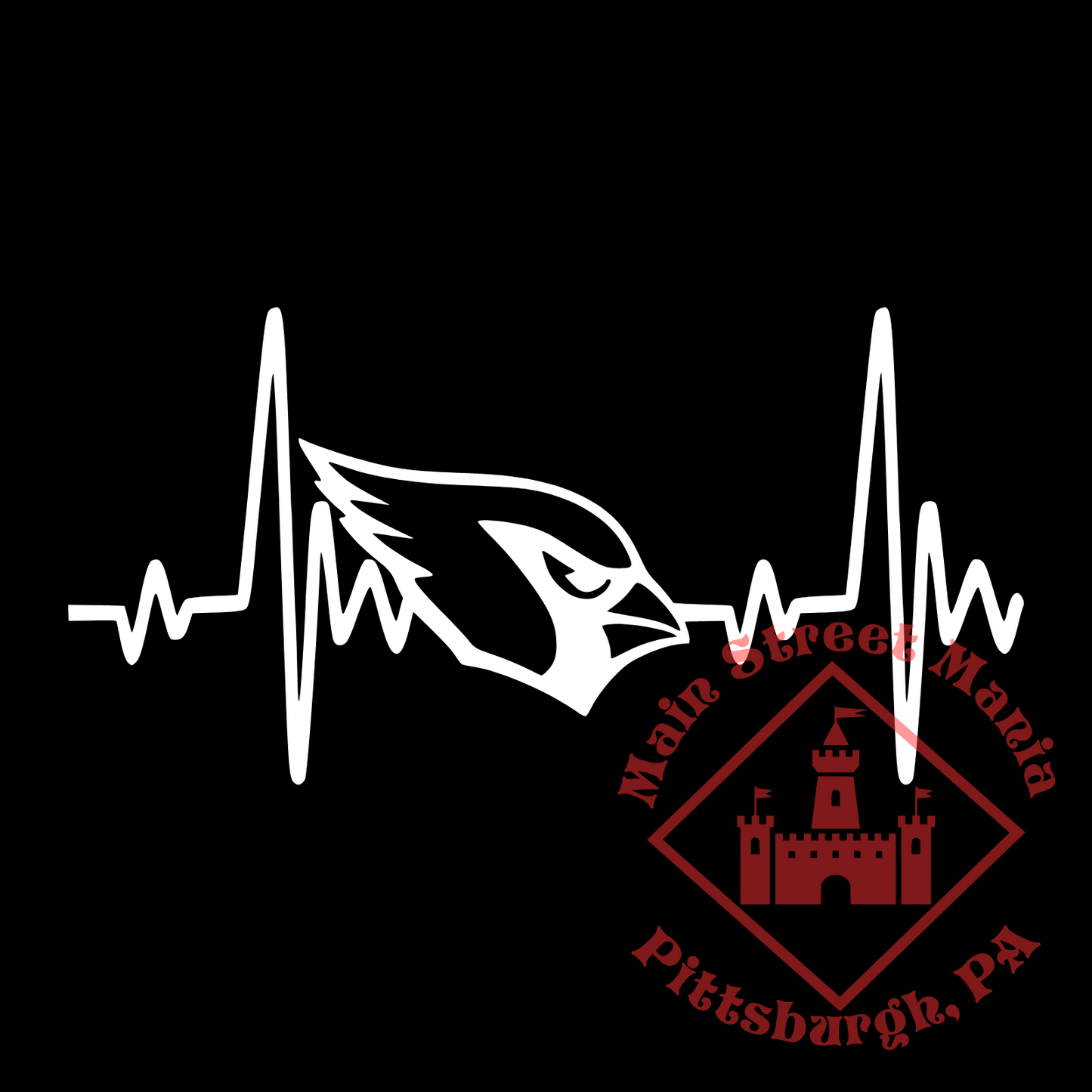 Cardinals Heartbeat Sticker Decal