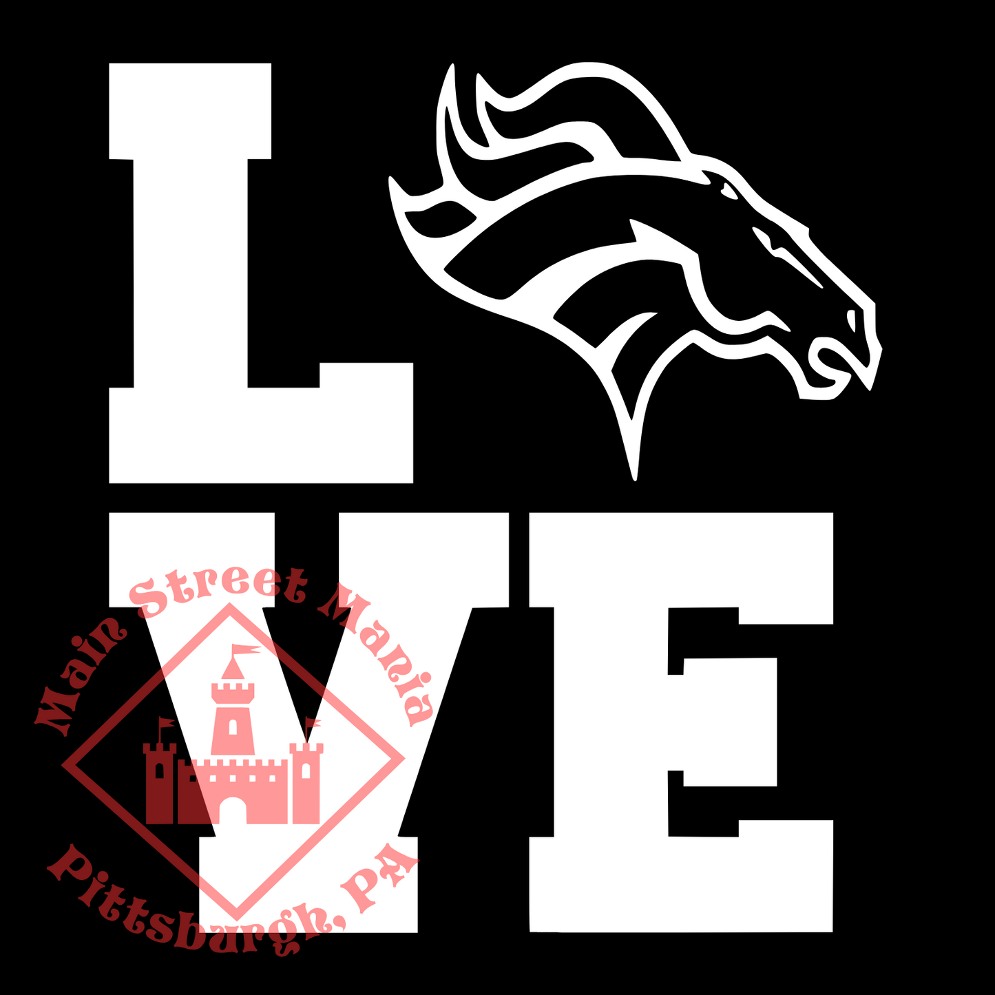 Broncos Love Sticker Decal