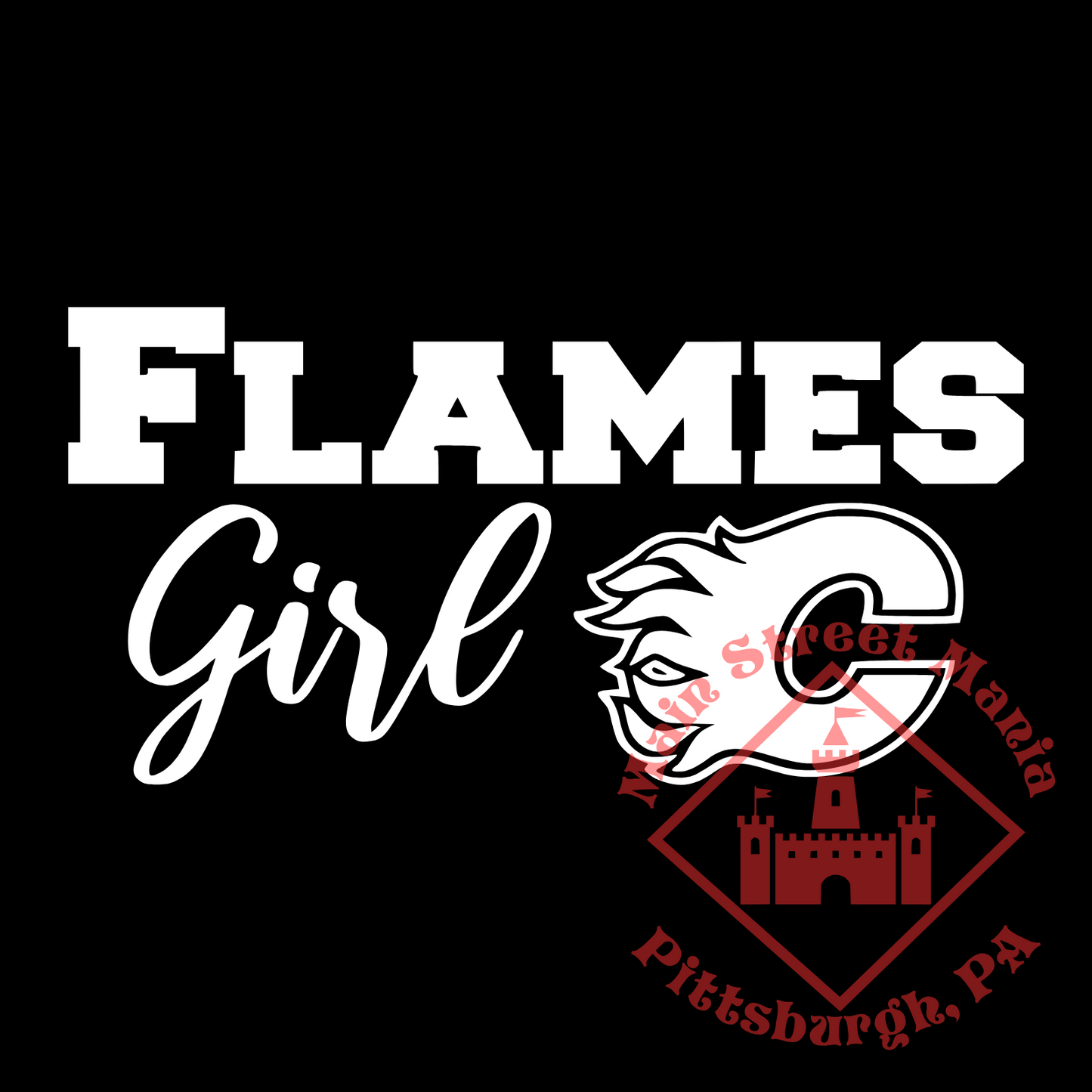 Flames Girl Sticker Decal