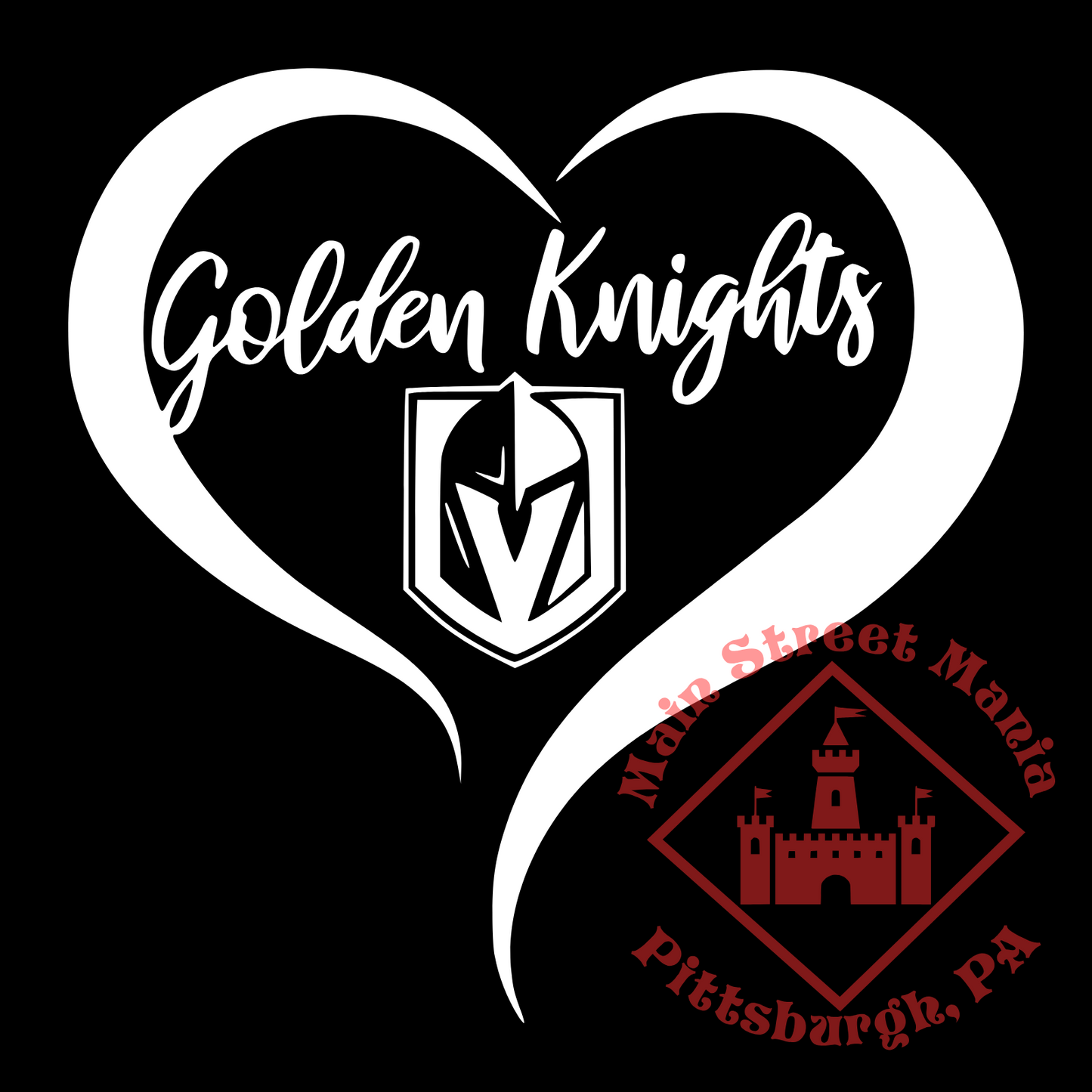 Golden Knights Heart Sticker Decal