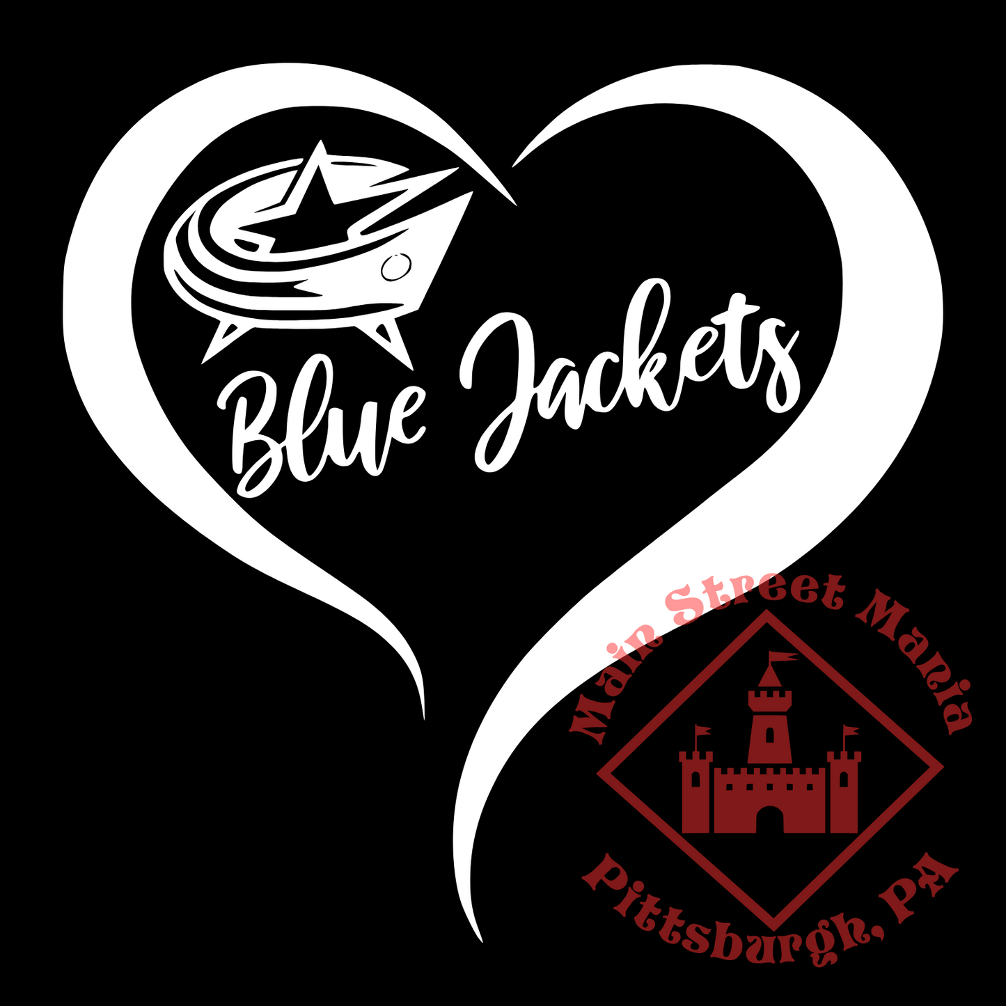 Blue Jackets Heart Sticker Decal