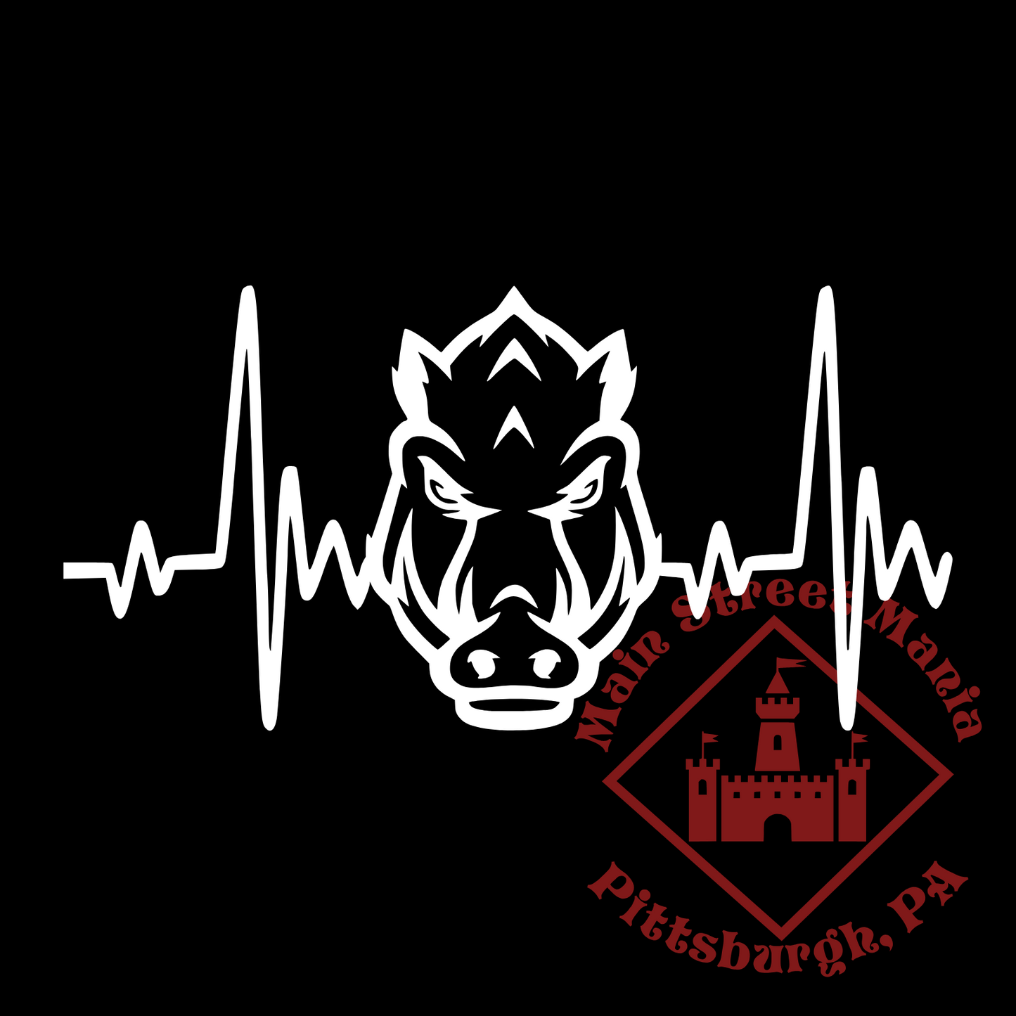 Razorbacks Heartbeat Sticker Decal