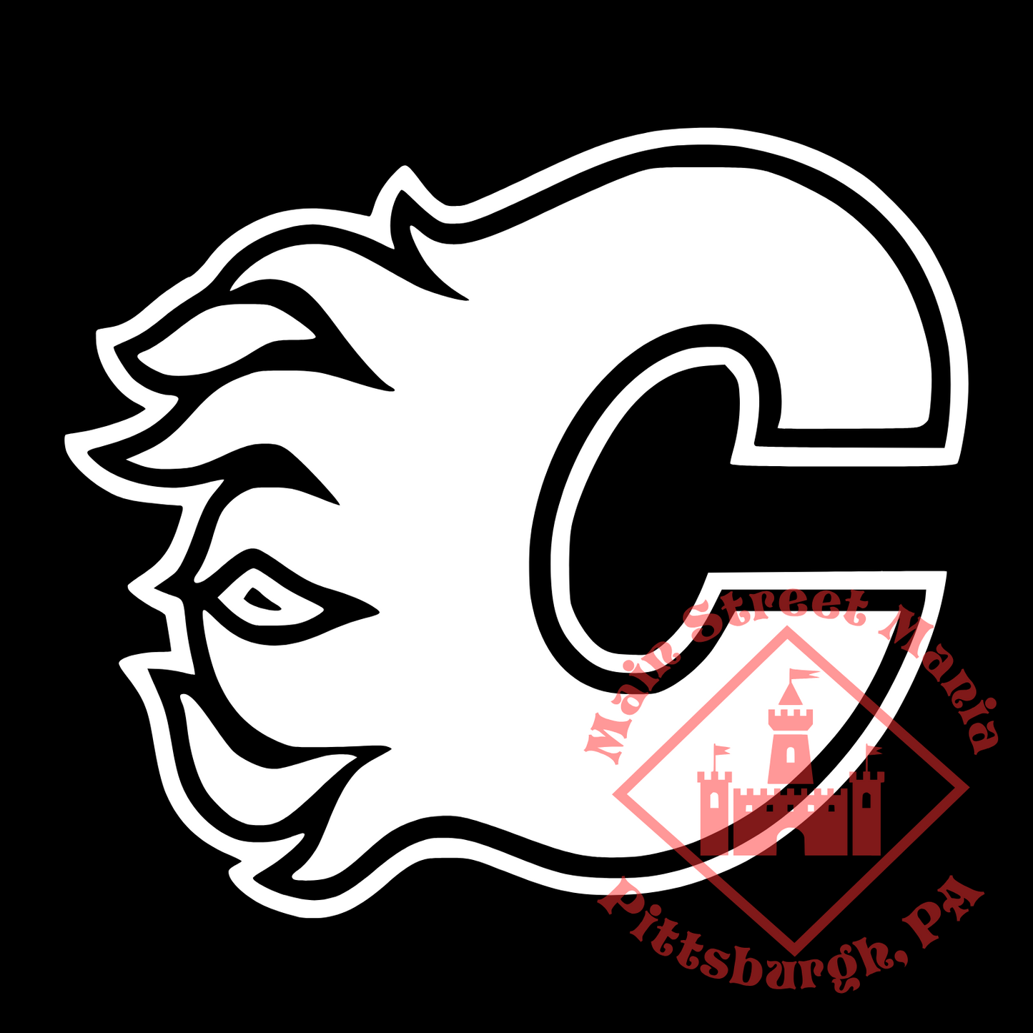 Flames C Logo Sticker Decal