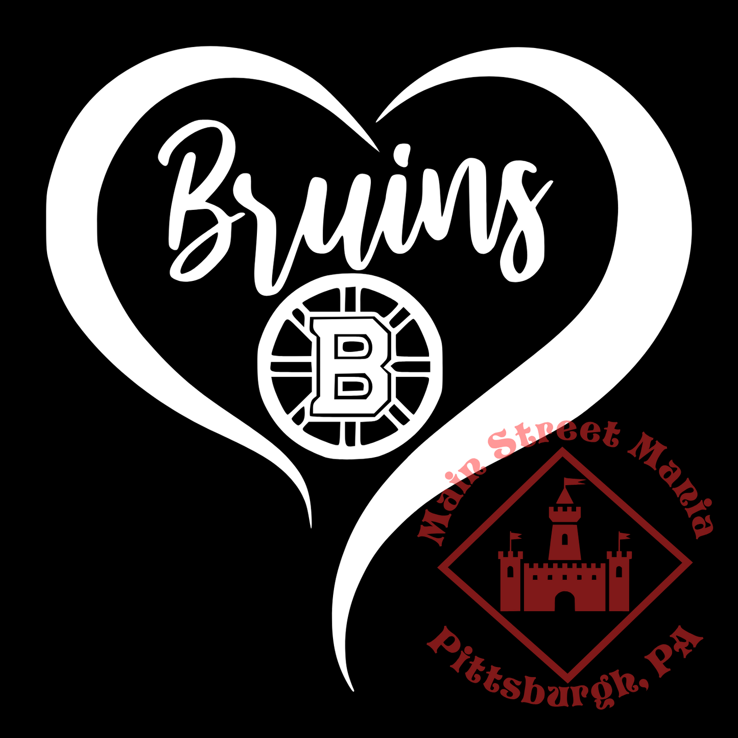 Boston Bruins Heart Sticker Decal