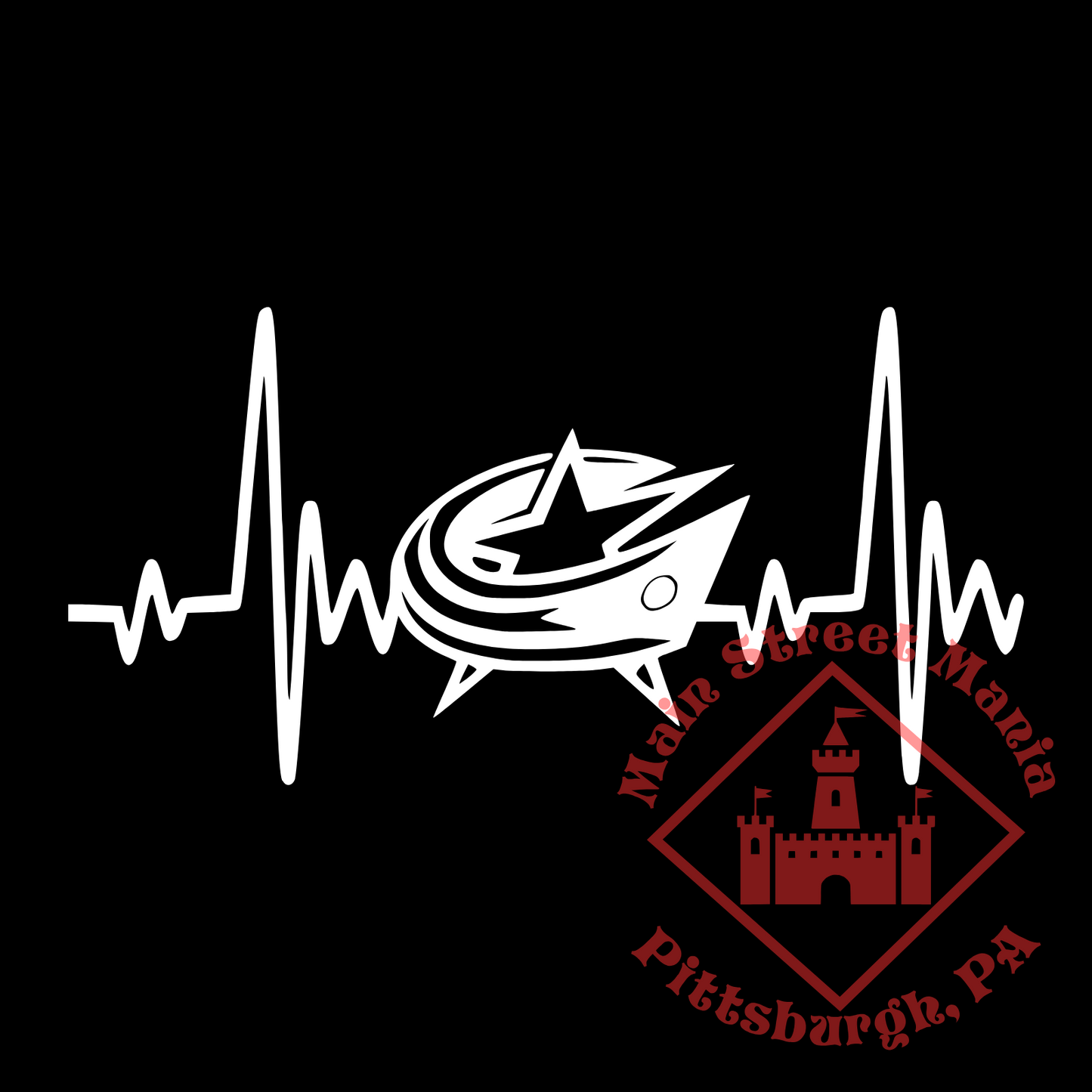 Blue Jackets Heartbeat Sticker Decal