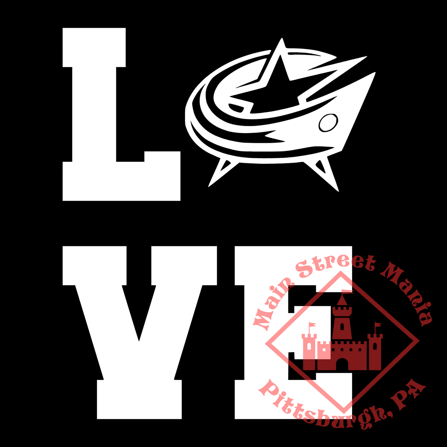 Blue Jackets Love Sticker Decal