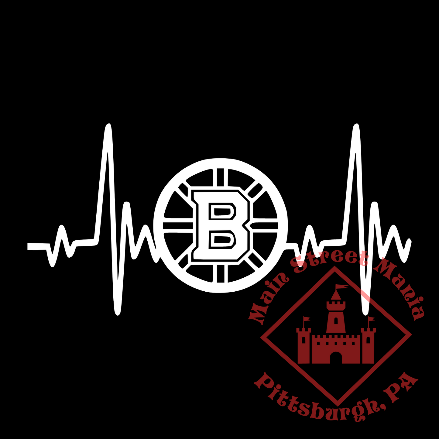 Boston Bruins Heartbeat Sticker Decal