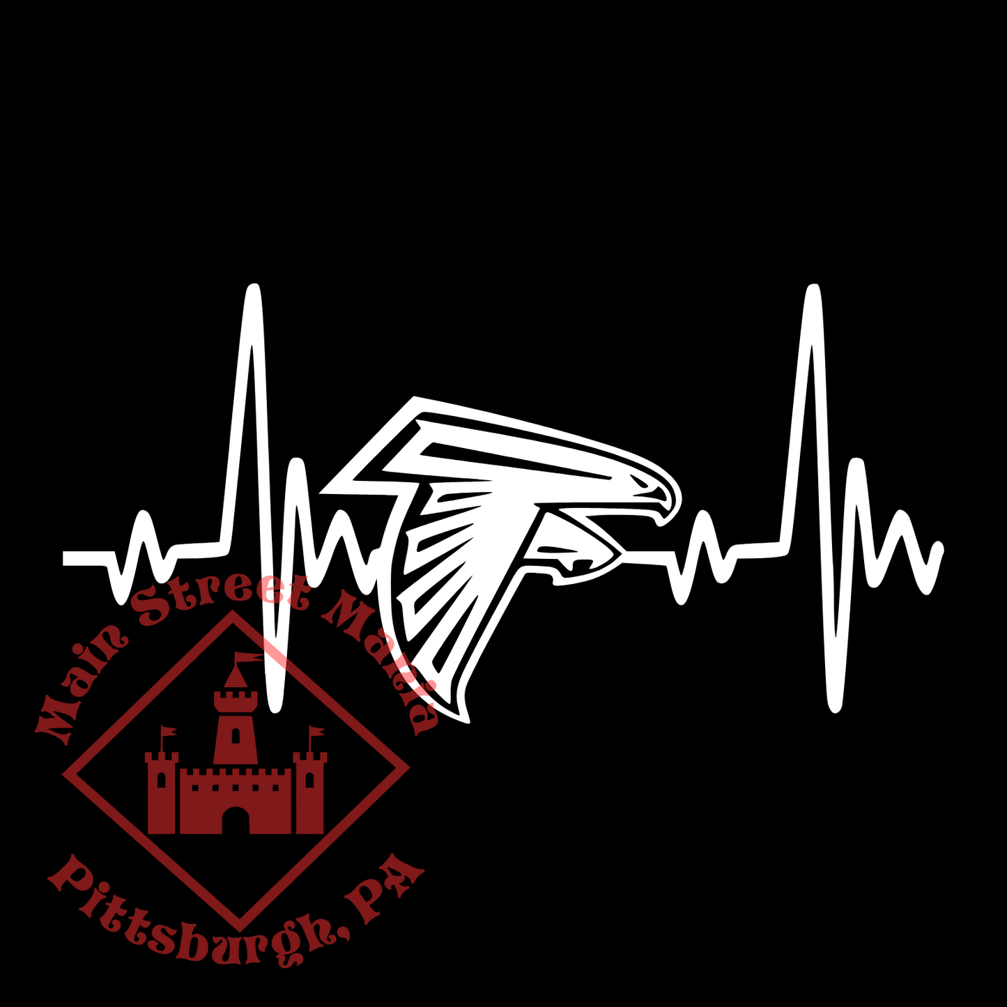 Falcons Heartbeat Sticker Decal