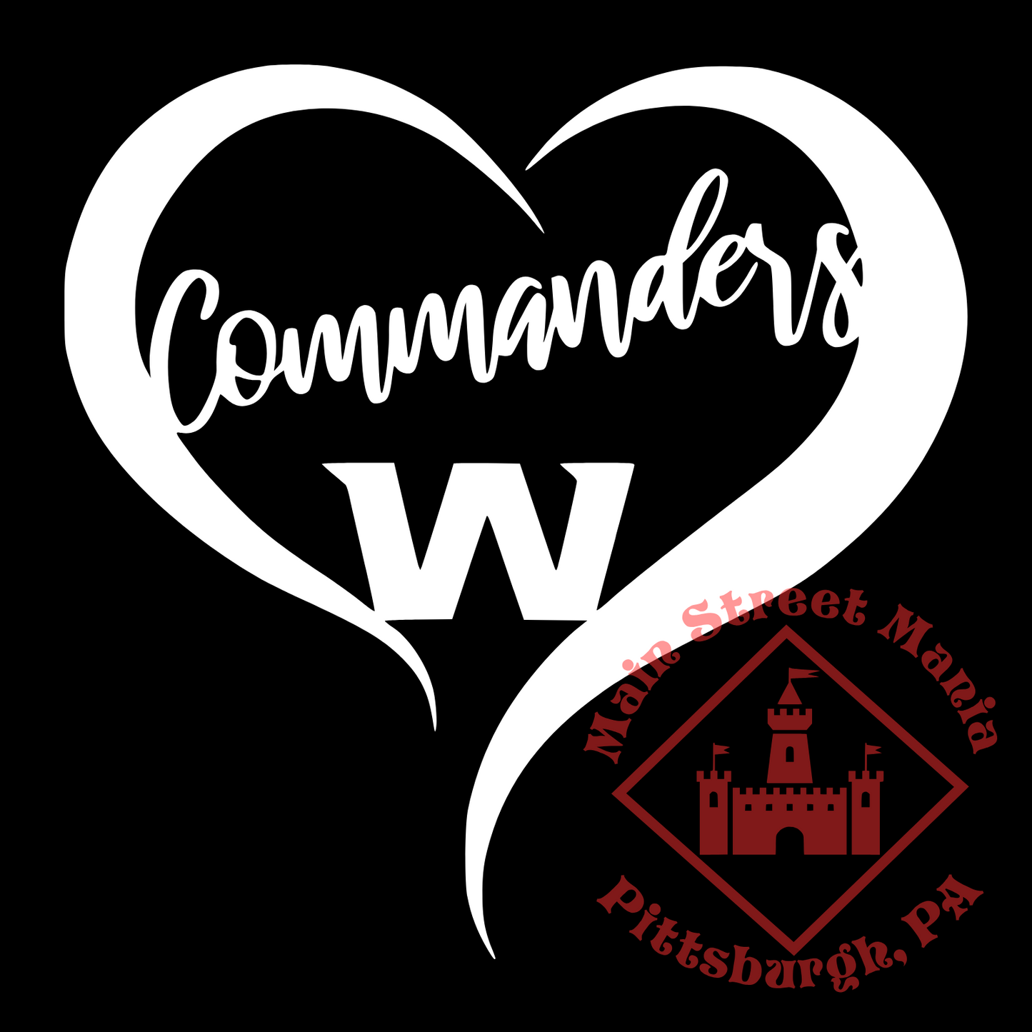 Commanders Heart Sticker Decal