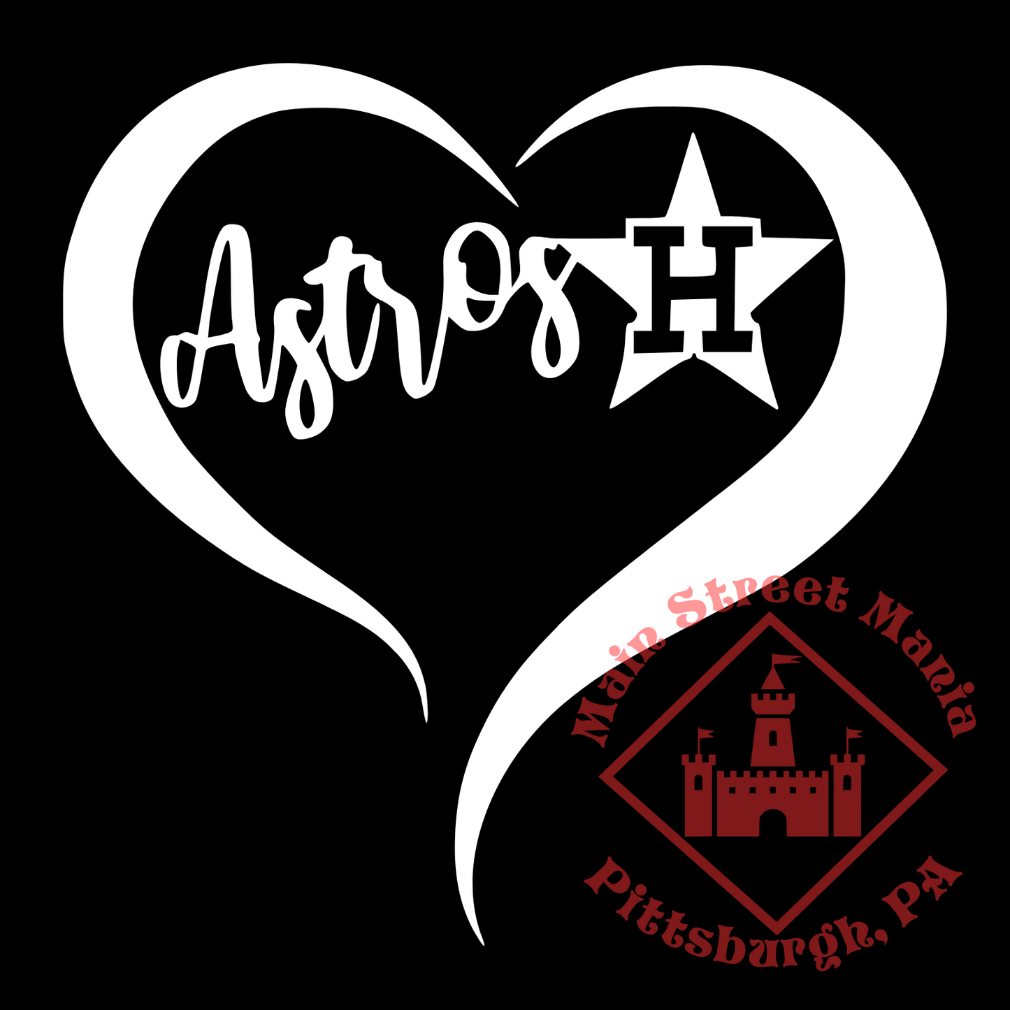 Astros Heart Sticker Decal