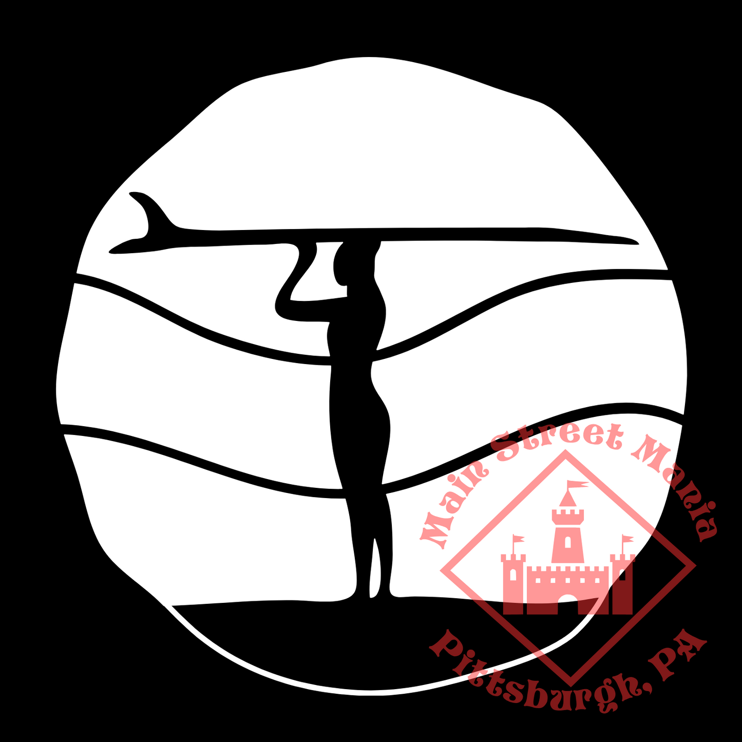 Sunset Surfer Silhouette Sticker Decal