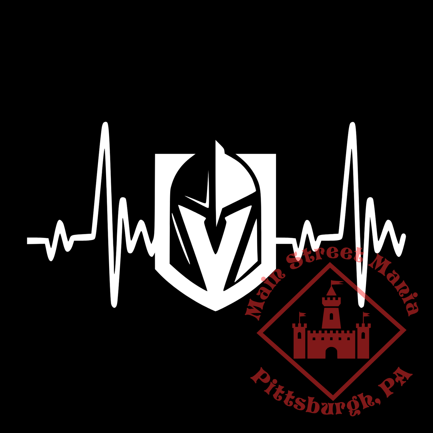 Golden Knights Heartbeat Sticker Decal