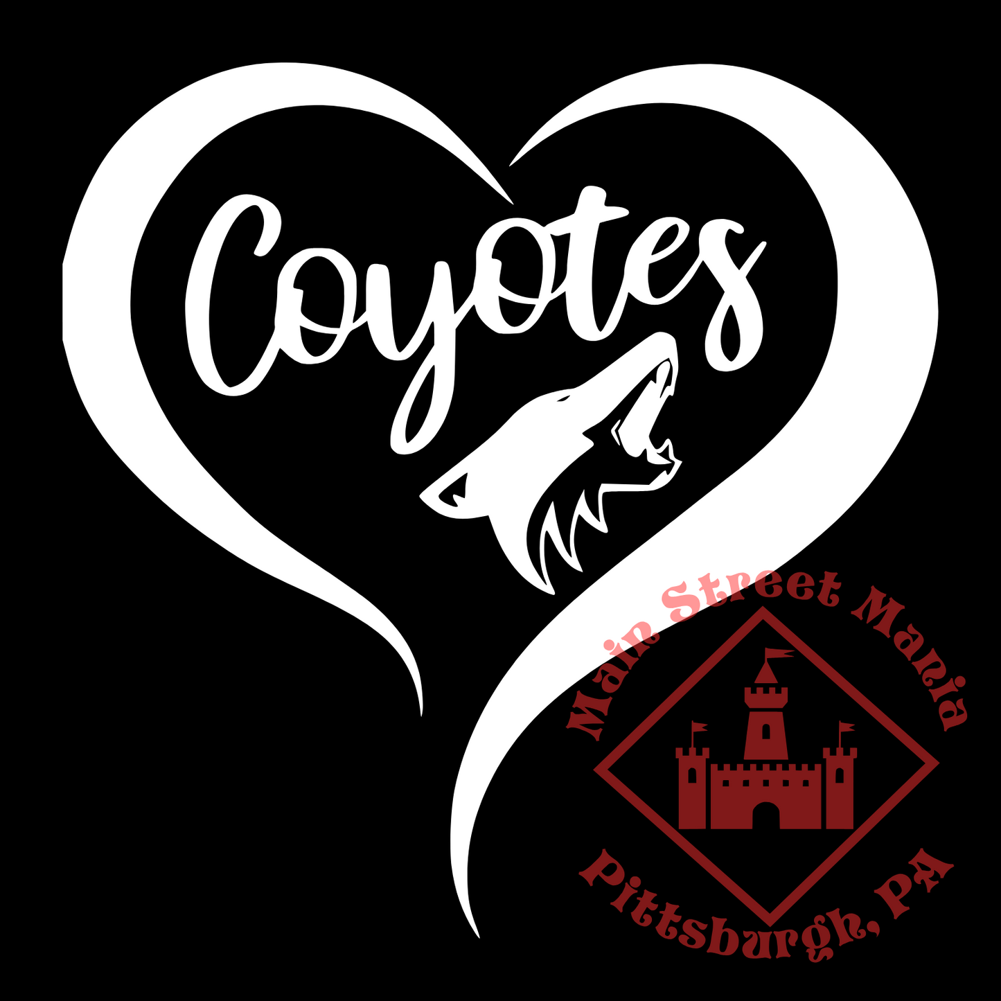 Coyotes Heart Sticker Decal