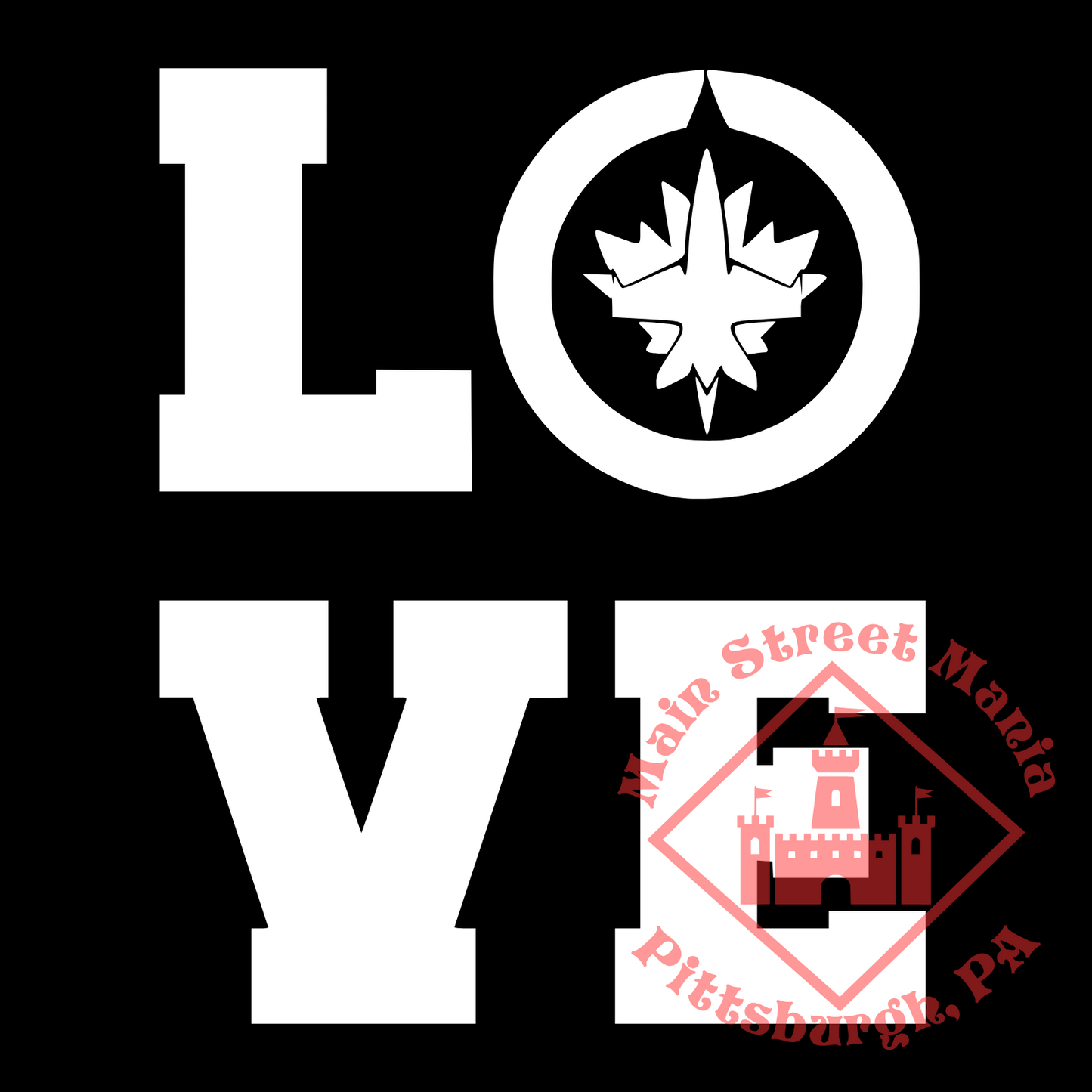 Jets Hockey Love Sticker Decal