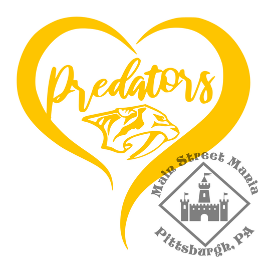 Predators Heart Sticker Decal