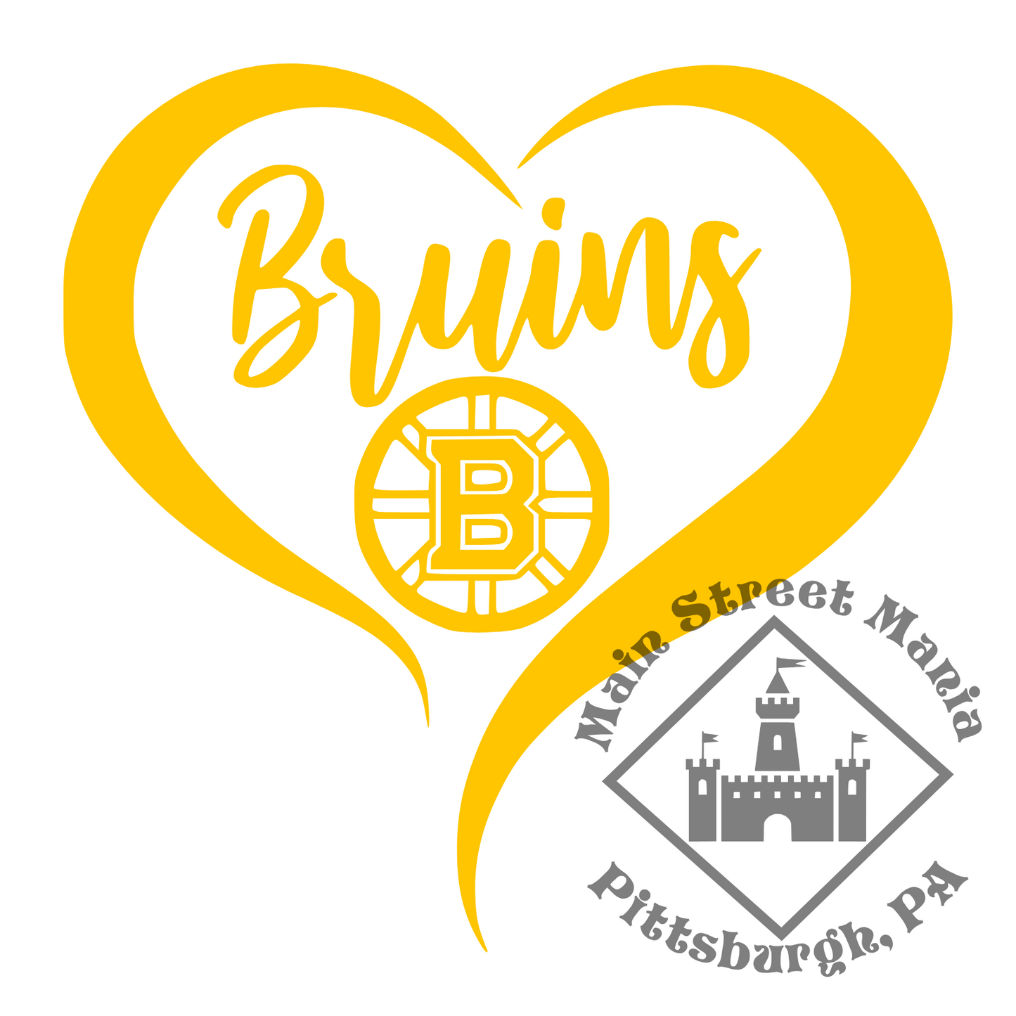 Boston Bruins Heart Sticker Decal